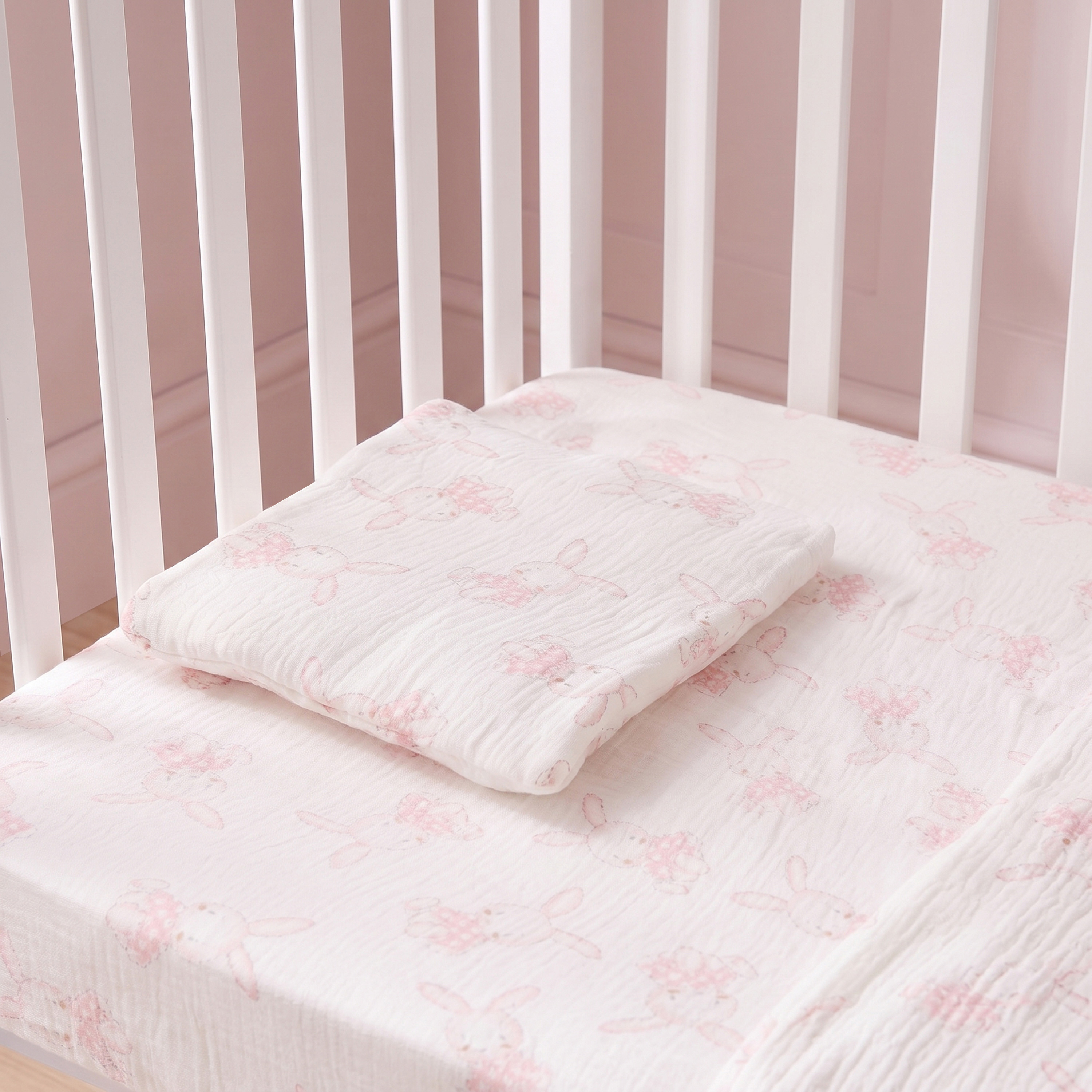 طقم لحاف 3 قطع بطبعات أرنب من جونيورز - 58x45x41 سم-baby-nursery-babybedding-image-4