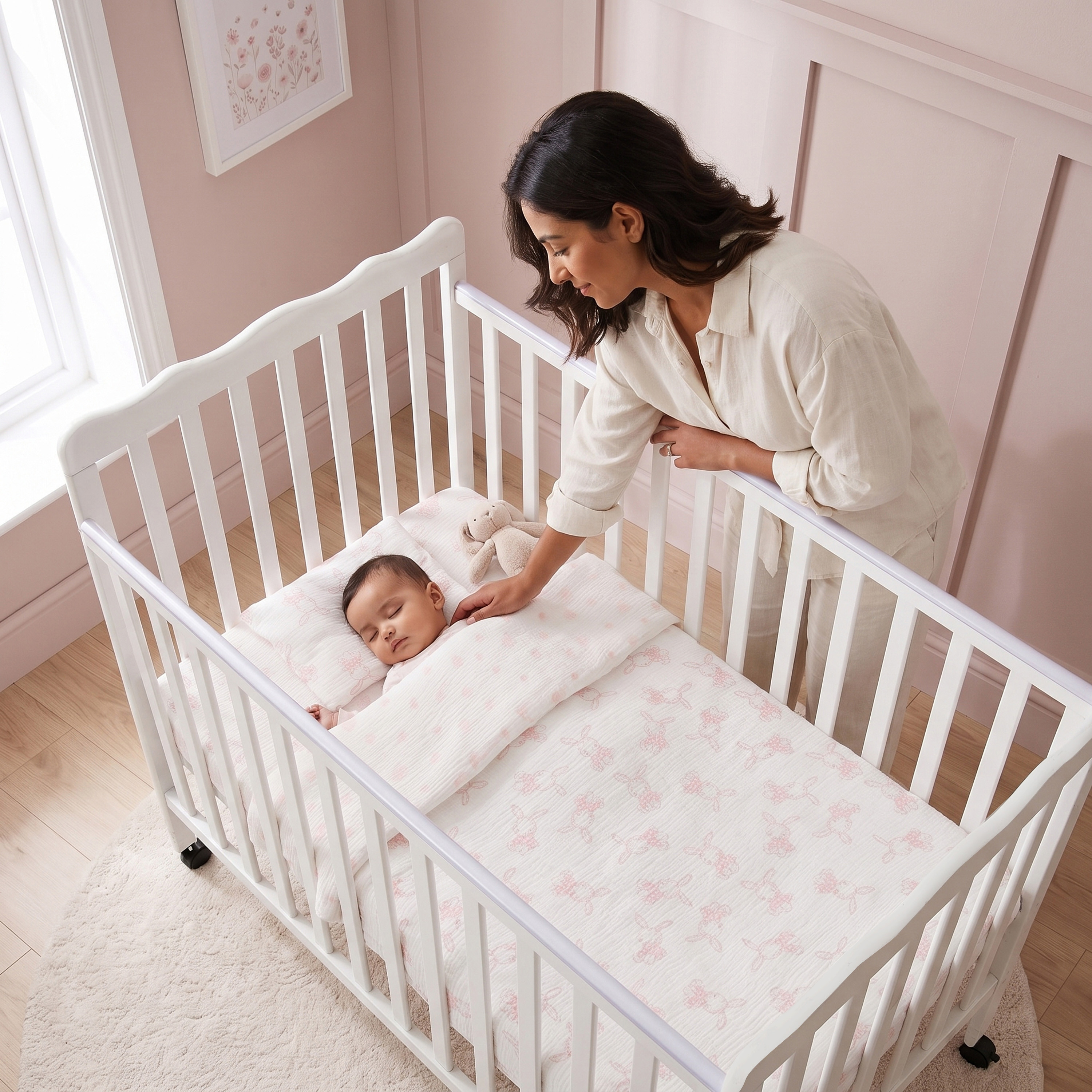 طقم لحاف 3 قطع بطبعات أرنب من جونيورز - 58x45x41 سم-baby-nursery-babybedding-image-7