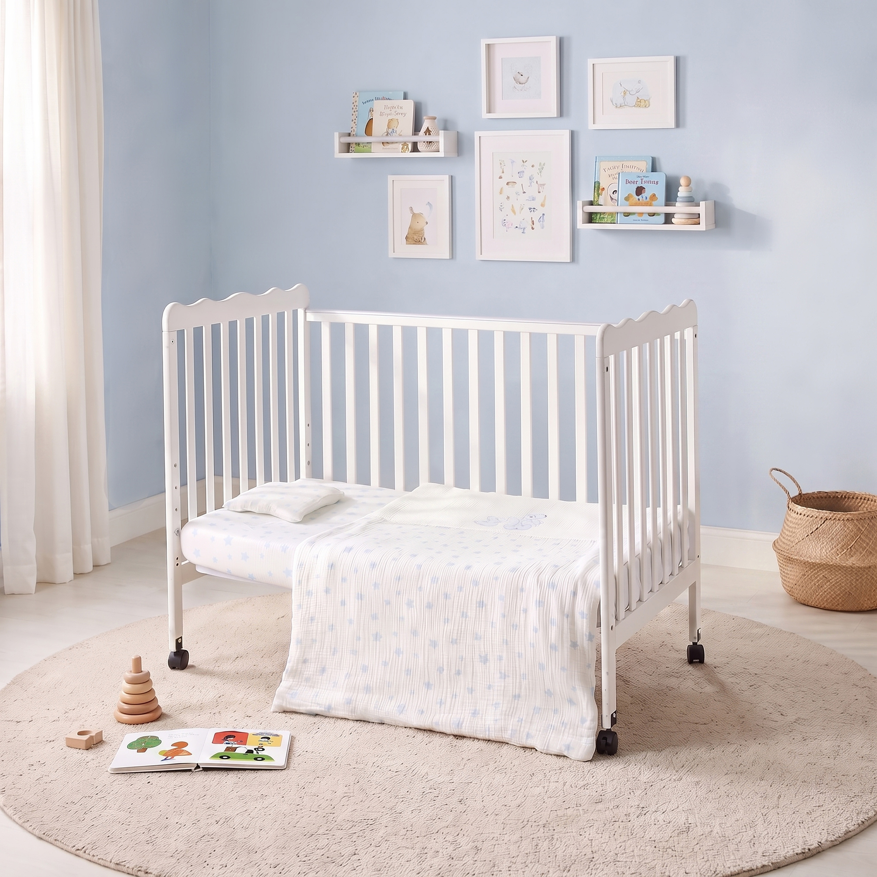 طقم لحاف 3 قطع بطبعات أرنب من جونيورز - 58x45x41 سم-baby-nursery-babybedding-image-1