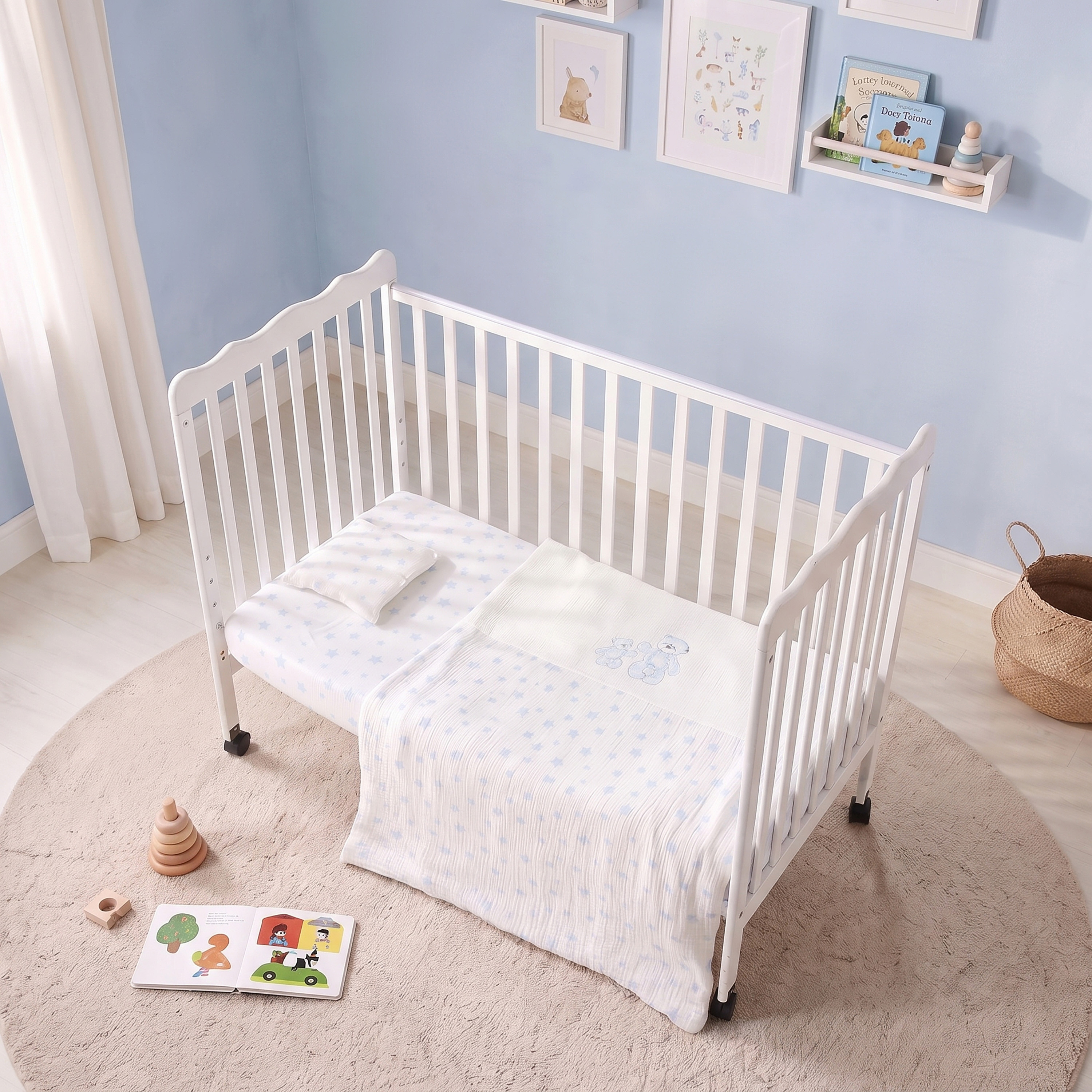طقم لحاف 3 قطع بطبعات أرنب من جونيورز - 58x45x41 سم-baby-nursery-babybedding-image-2