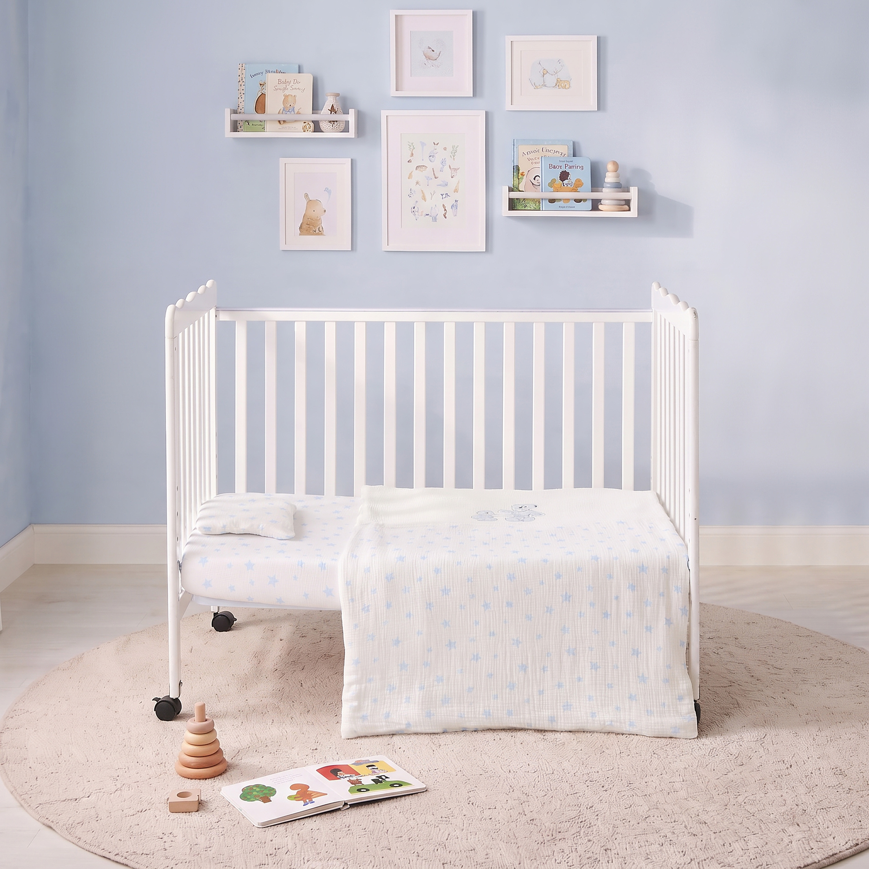 طقم لحاف 3 قطع بطبعات أرنب من جونيورز - 58x45x41 سم-baby-nursery-babybedding-image-3