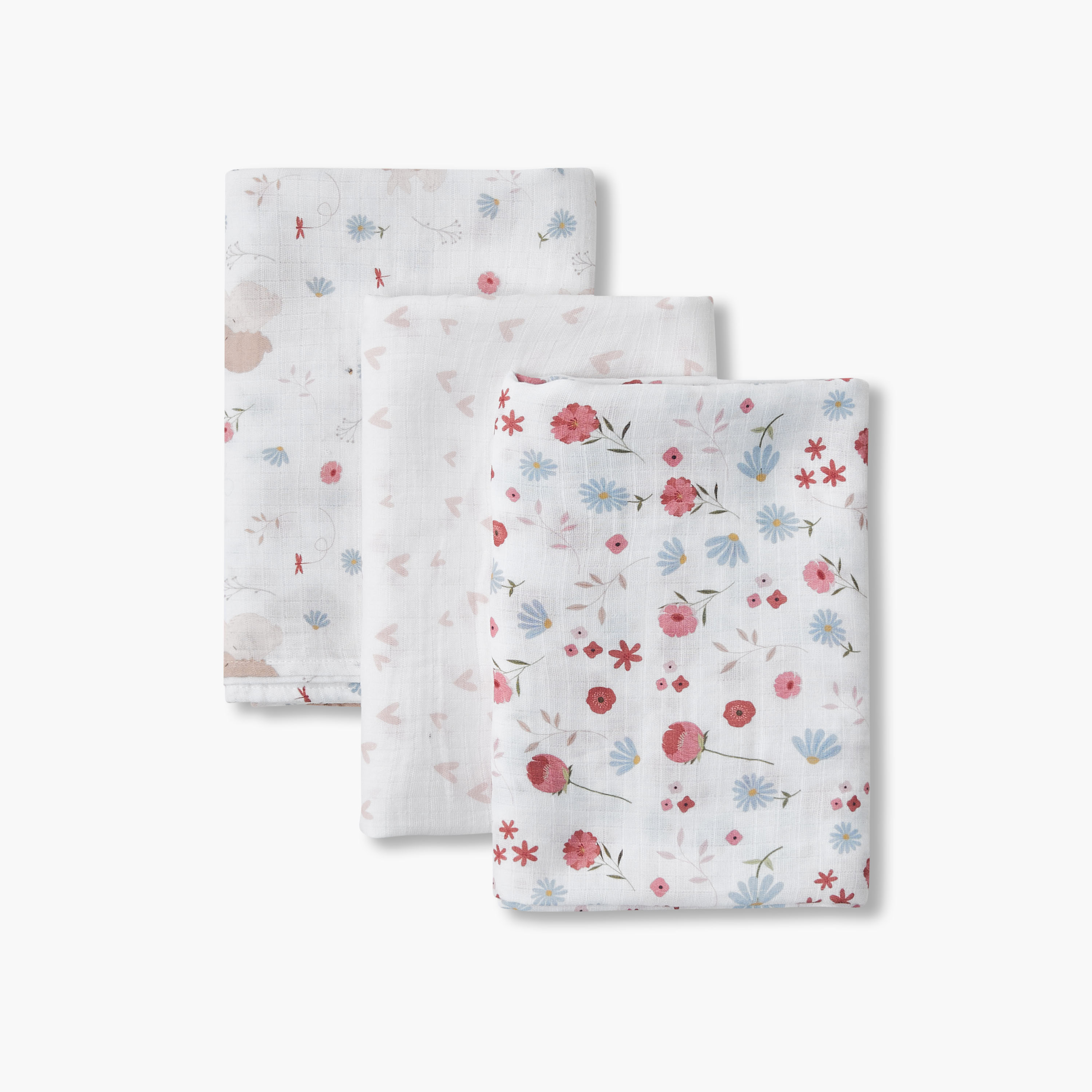 Pack of 3 Juniors Receiving Blanket with Print, 100x100 cm-baby-nursery-blanketsandswaddles-blanketsandquilts-image-3