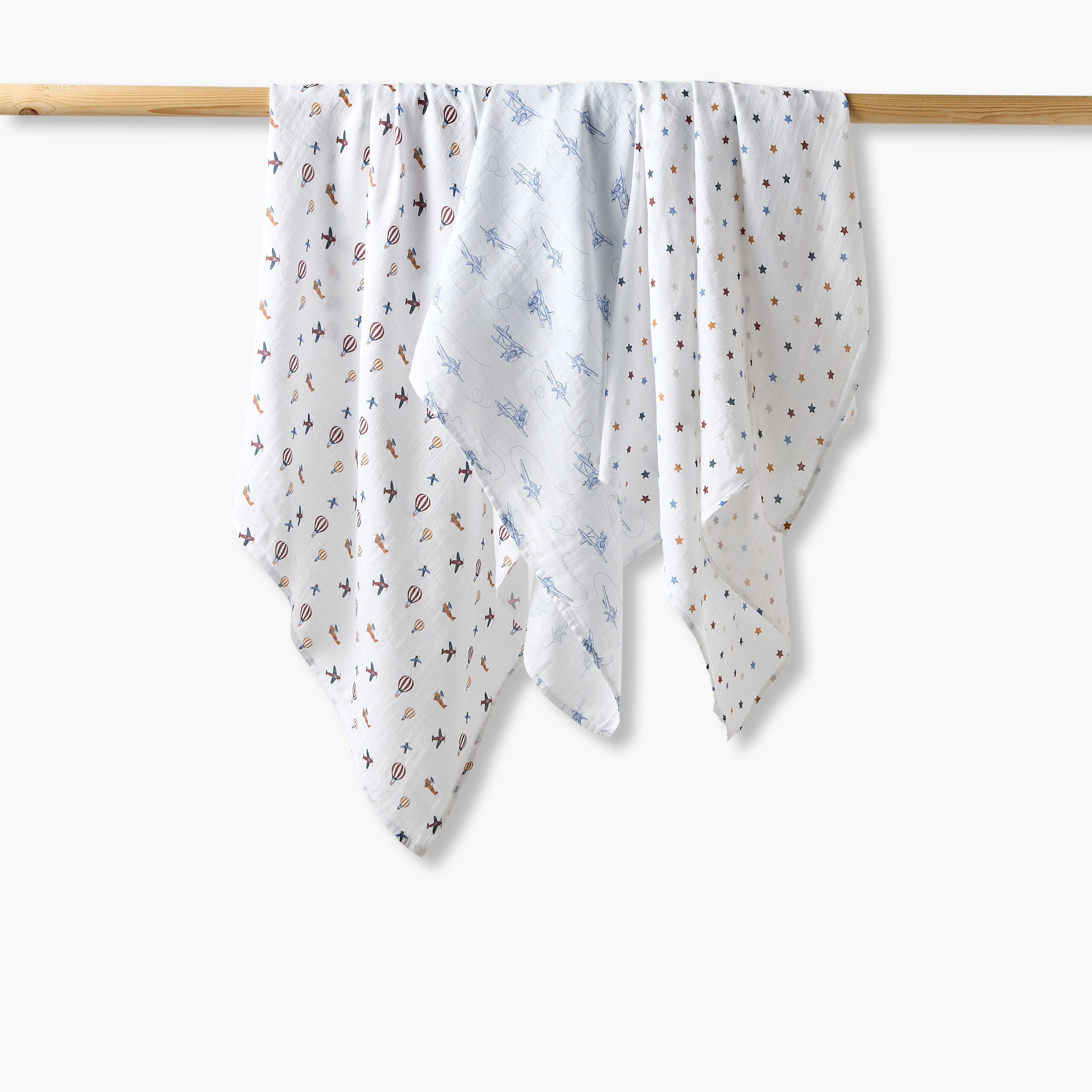 Pack of 3 Juniors Receiving Blanket with Print, 100x100 cm-baby-nursery-blanketsandswaddles-blanketsandquilts-image-1