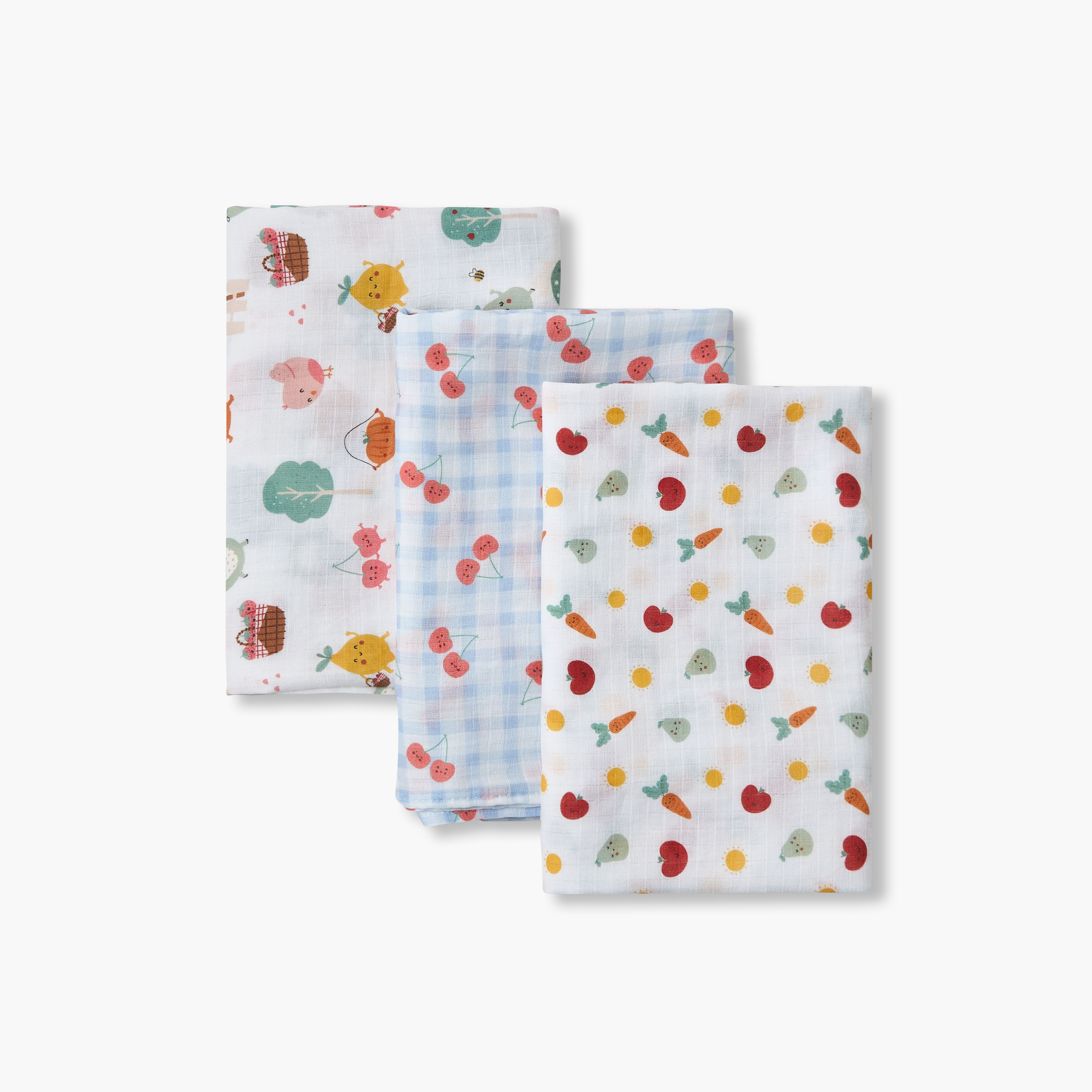 Pack of 3 Juniors Receiving Blanket with Print, 100x100 cm-baby-nursery-blanketsandswaddles-blanketsandquilts-image-3