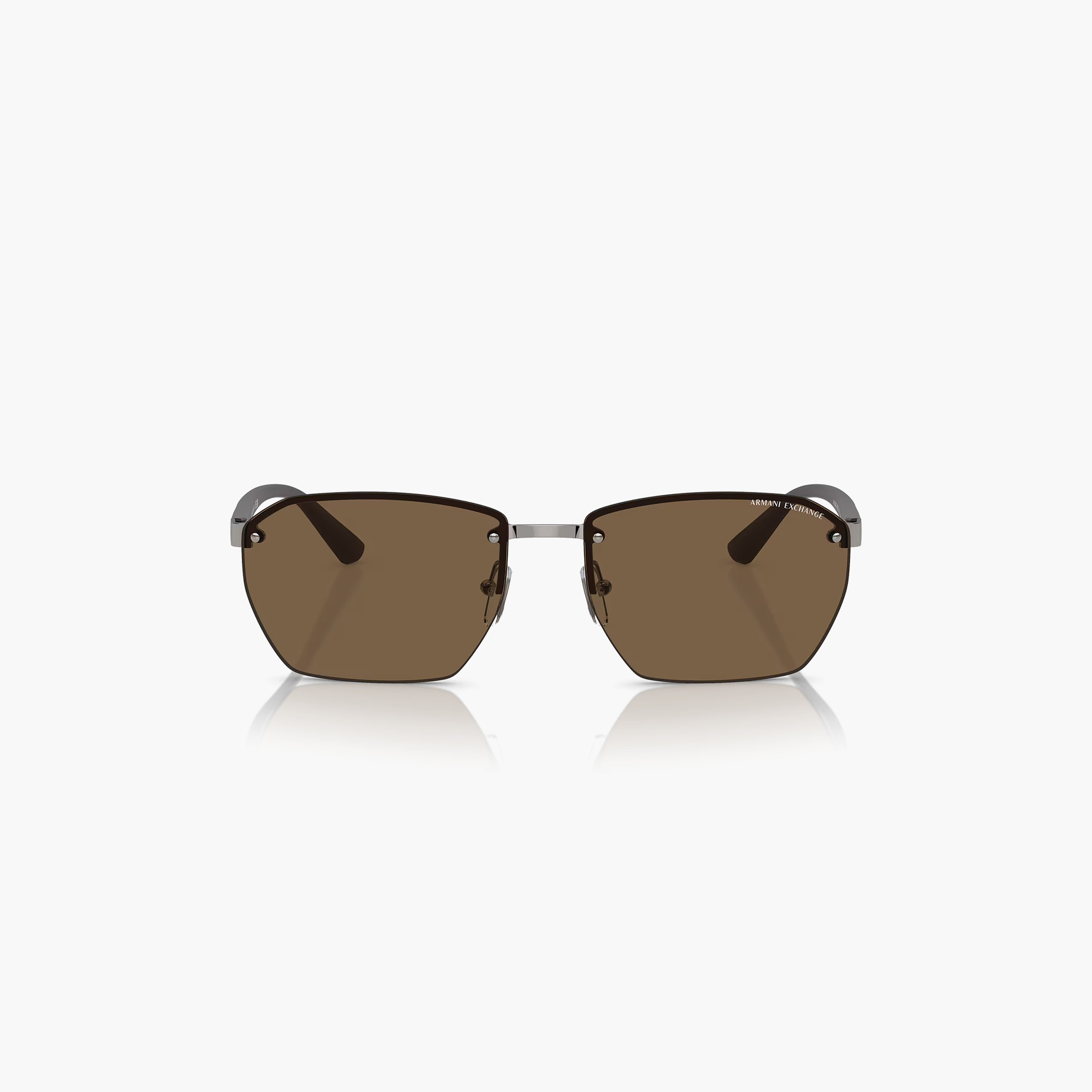 Armani Exchange Unisex Rectangle Brown Sunglasses | 0AX2048S608573-men-sunglasses-image-4