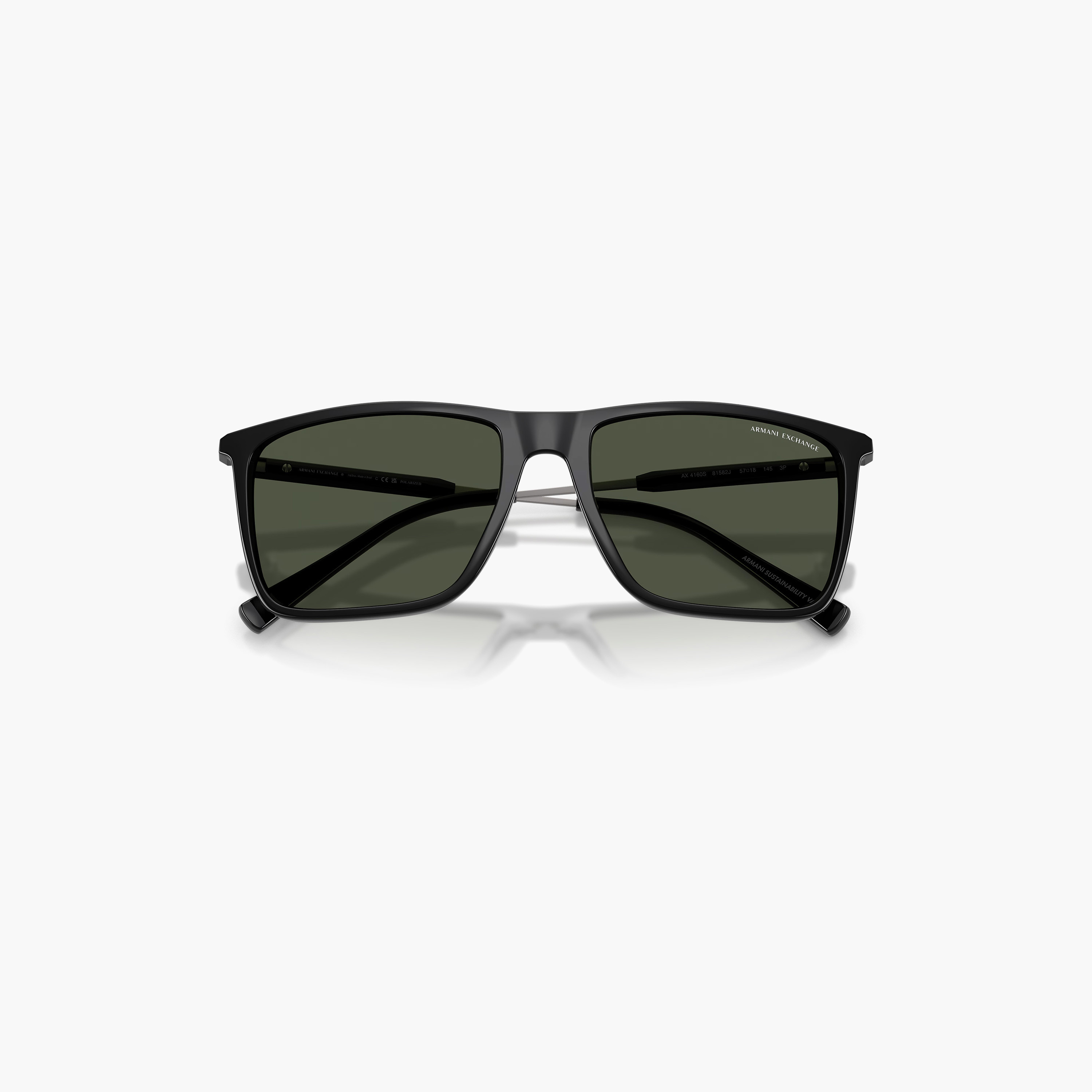 Armani Exchange Unisex Square Polarized Green Sunglasses | 0AX4160S81582J-men-sunglasses-image-5