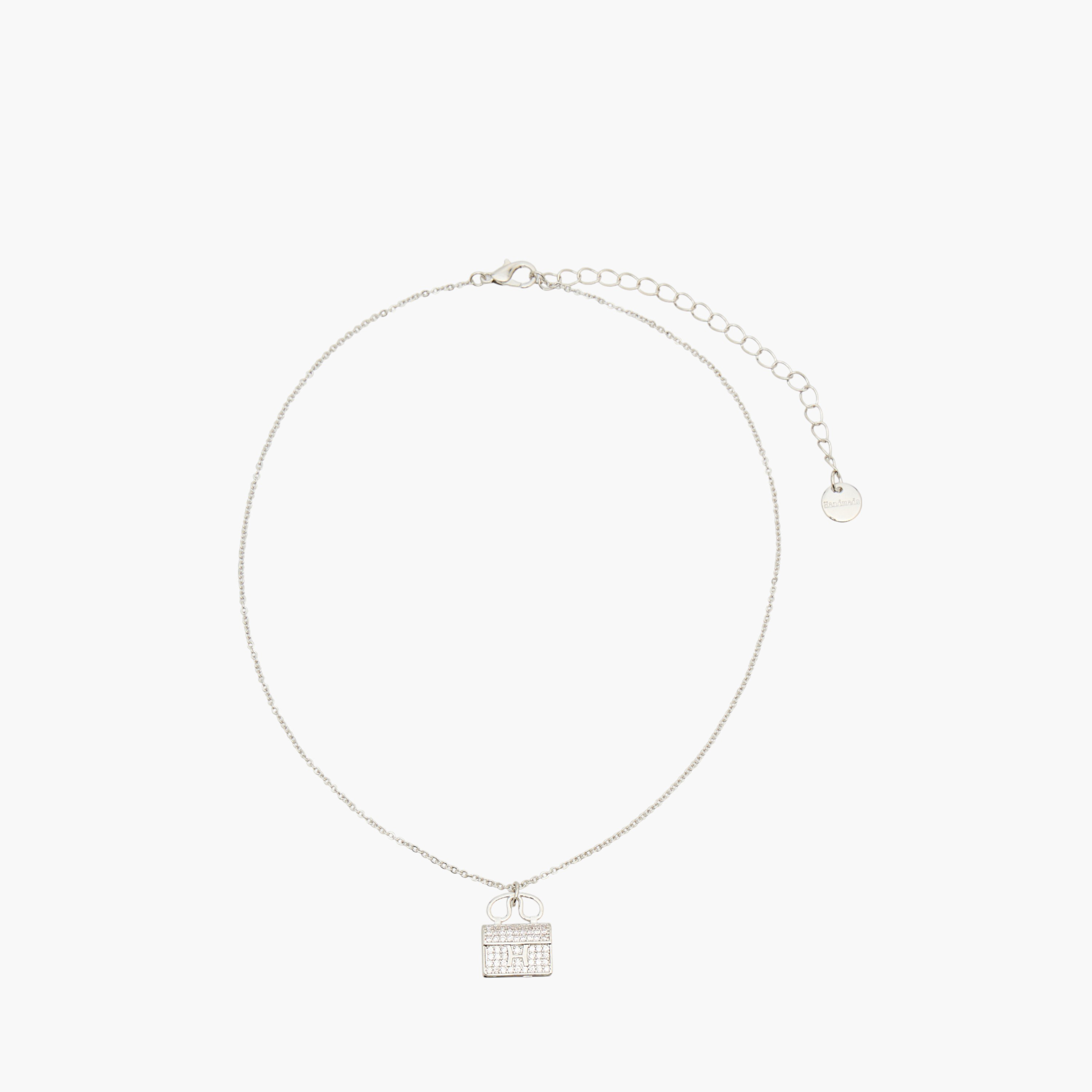 عقد معدني بدلاية وتزيينات مكعب زركونيا-women-watchesandjewellery-jewellery-necklacesandpendants-image-1