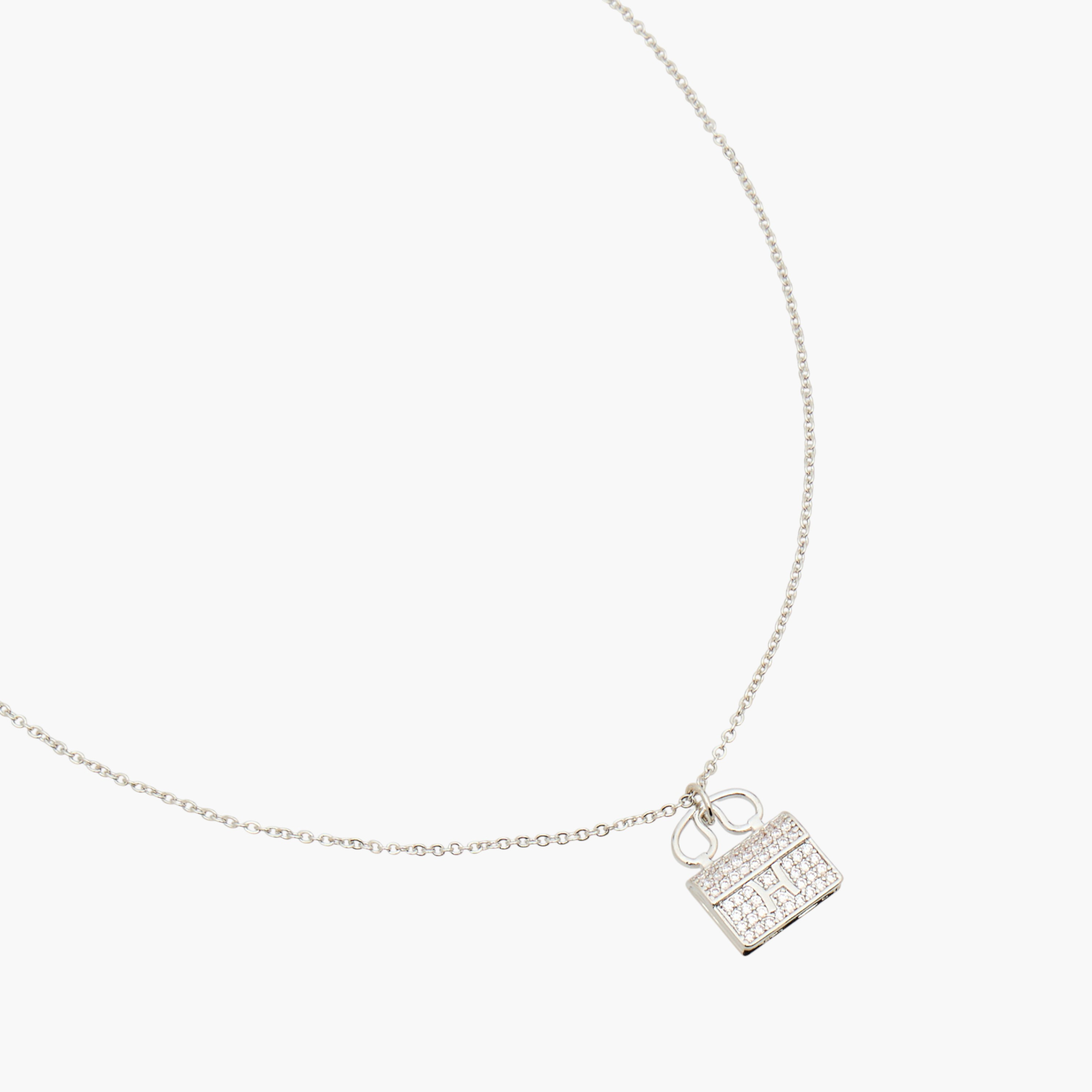 عقد معدني بدلاية وتزيينات مكعب زركونيا-women-watchesandjewellery-jewellery-necklacesandpendants-image-2