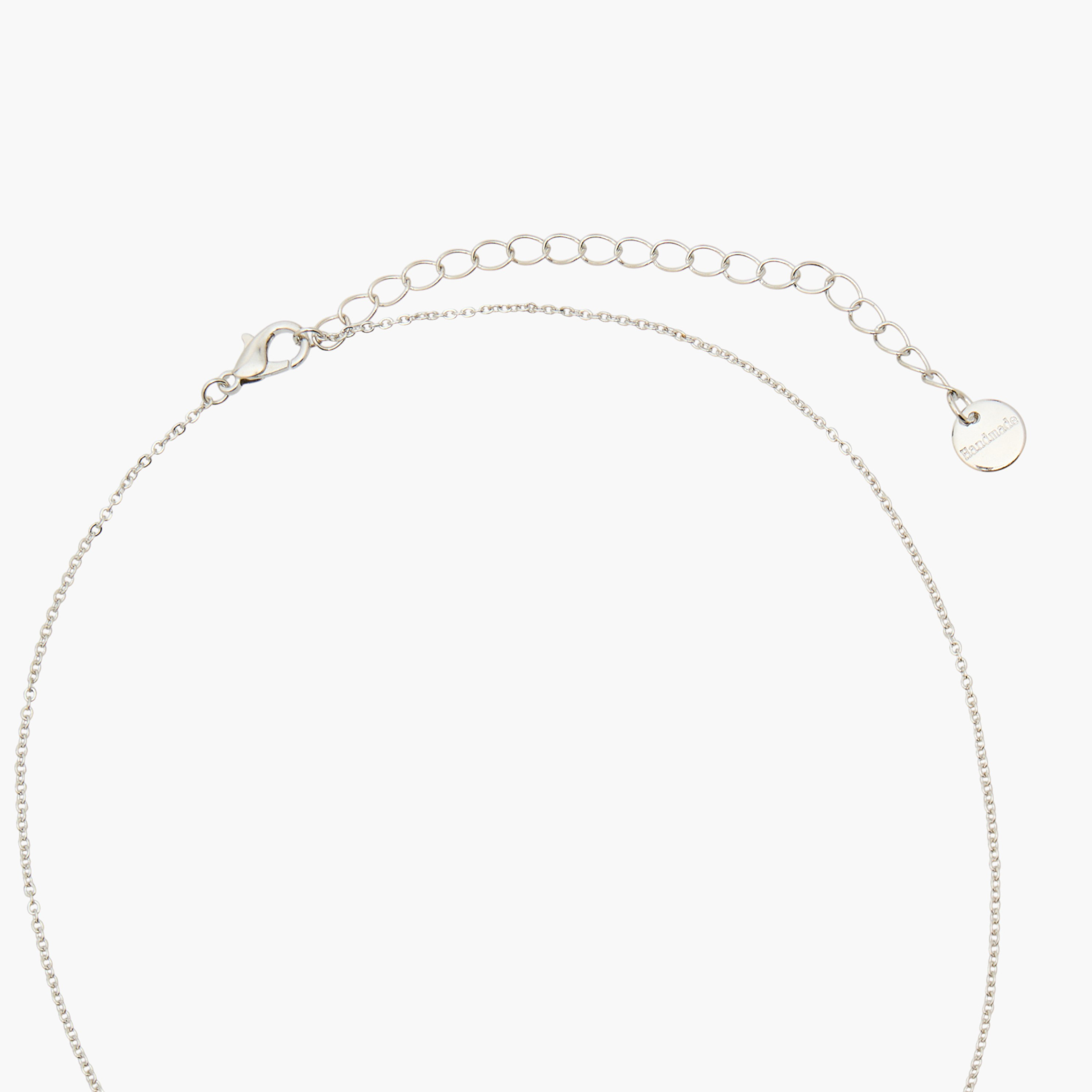عقد معدني بدلاية وتزيينات مكعب زركونيا-women-watchesandjewellery-jewellery-necklacesandpendants-image-3