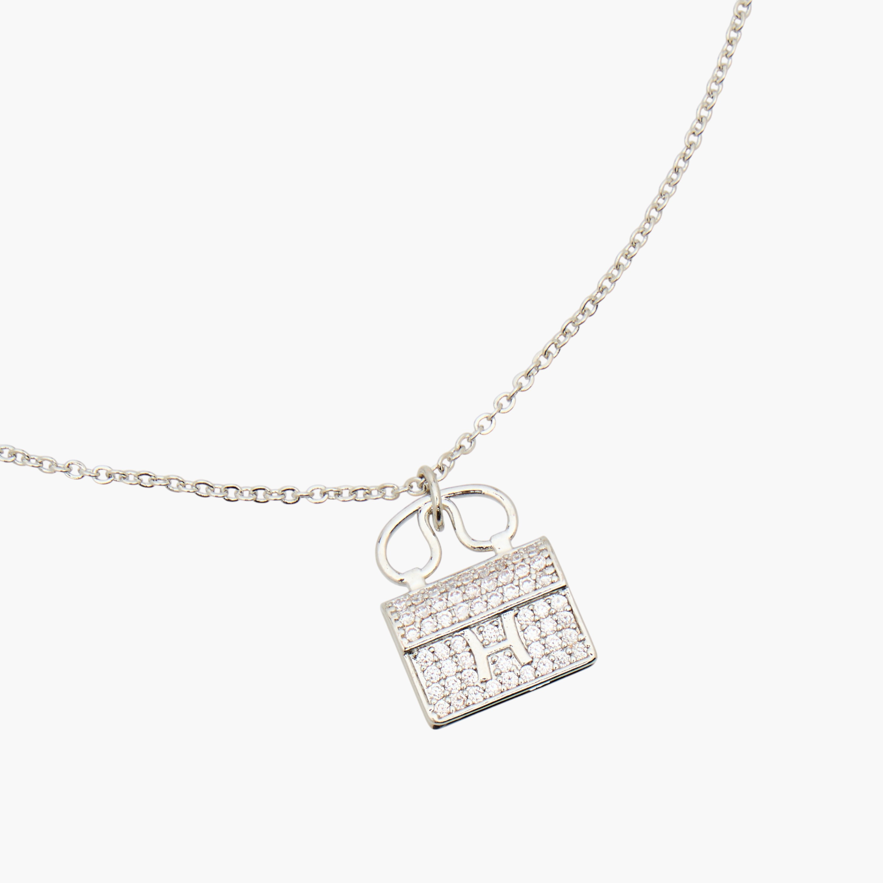 عقد معدني بدلاية وتزيينات مكعب زركونيا-women-watchesandjewellery-jewellery-necklacesandpendants-image-4