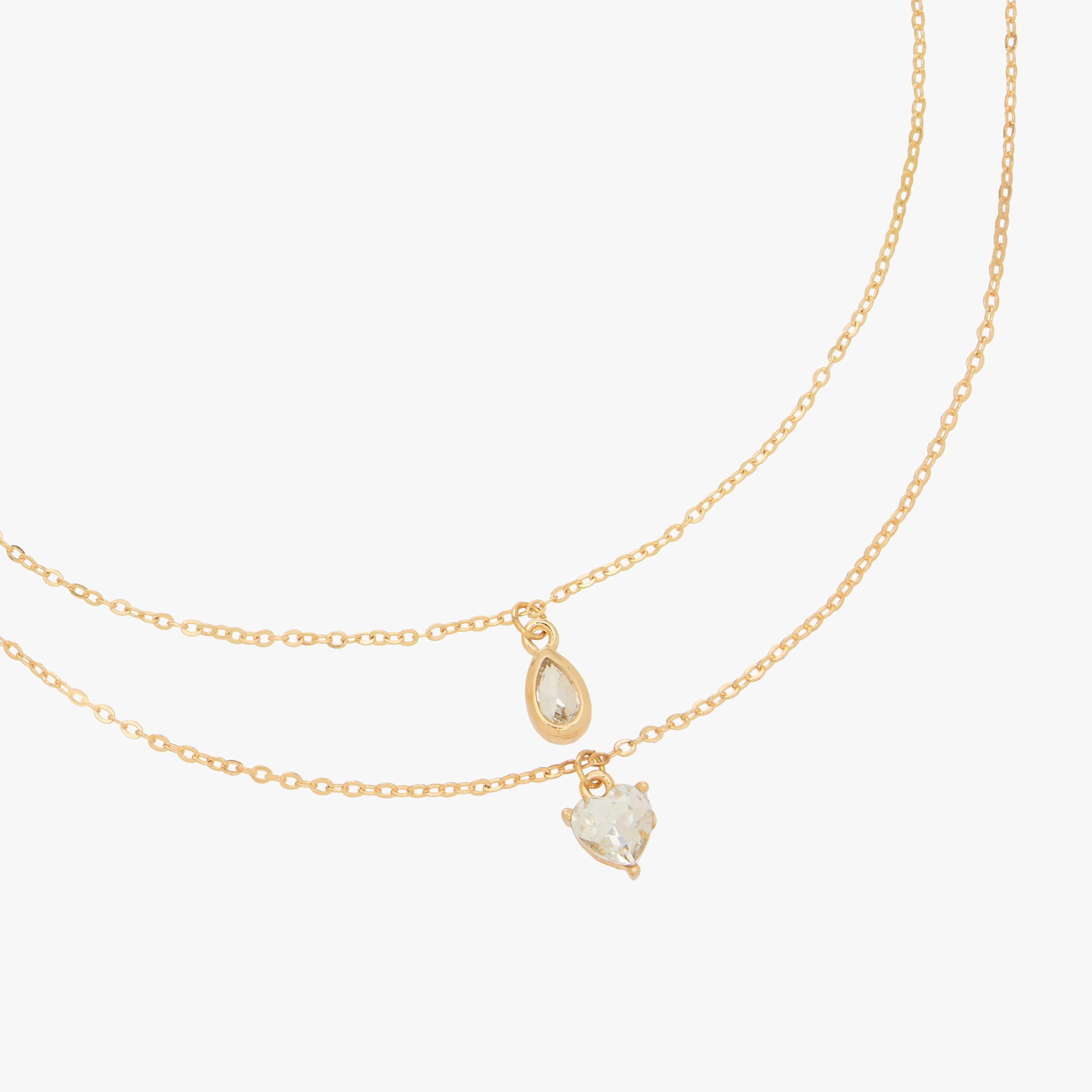 Gold Tone Necklace with Embellished Pendant - Set of 2-women-watchesandjewellery-jewellery-necklacesandpendants-image-4