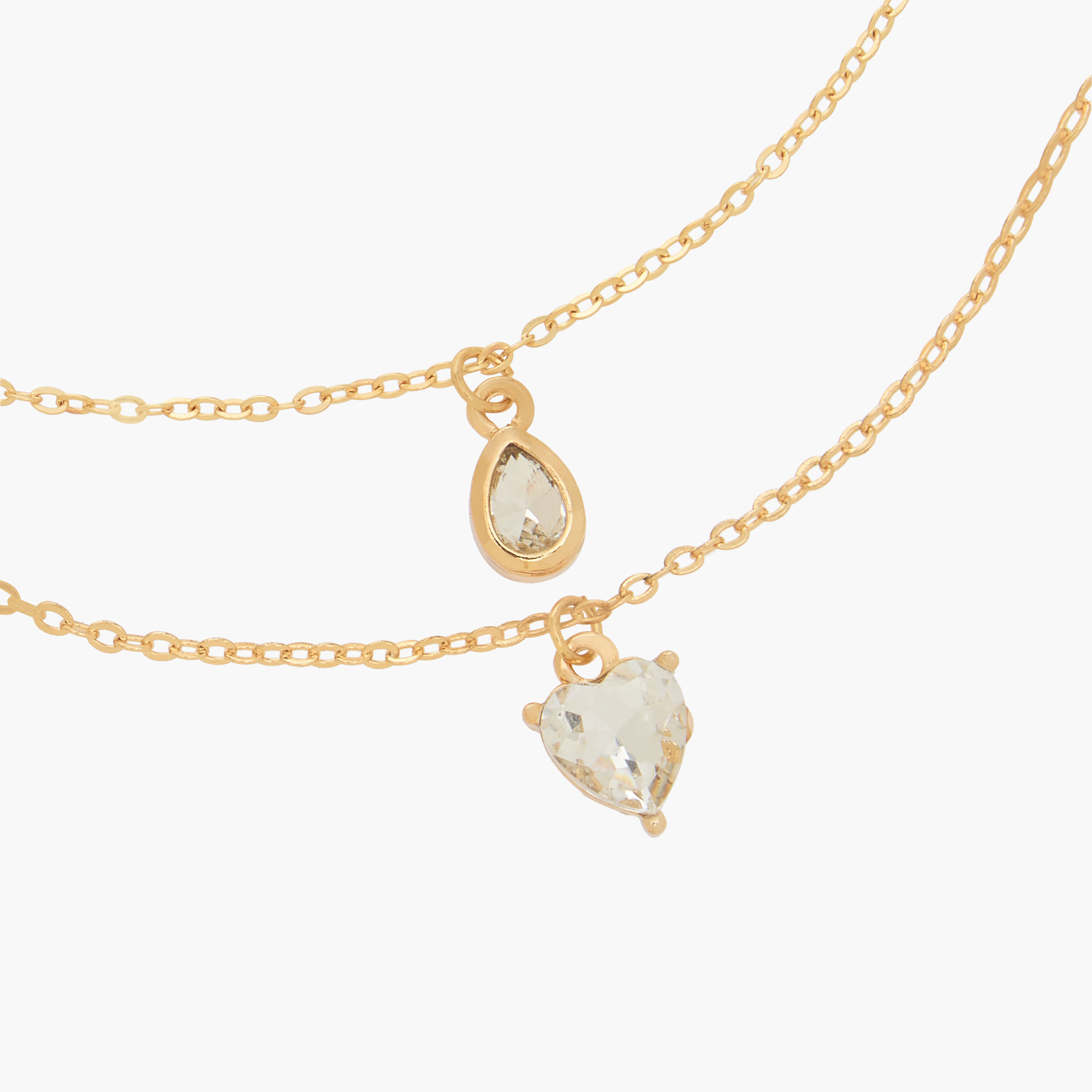 Gold Tone Necklace with Embellished Pendant - Set of 2-women-watchesandjewellery-jewellery-necklacesandpendants-image-6