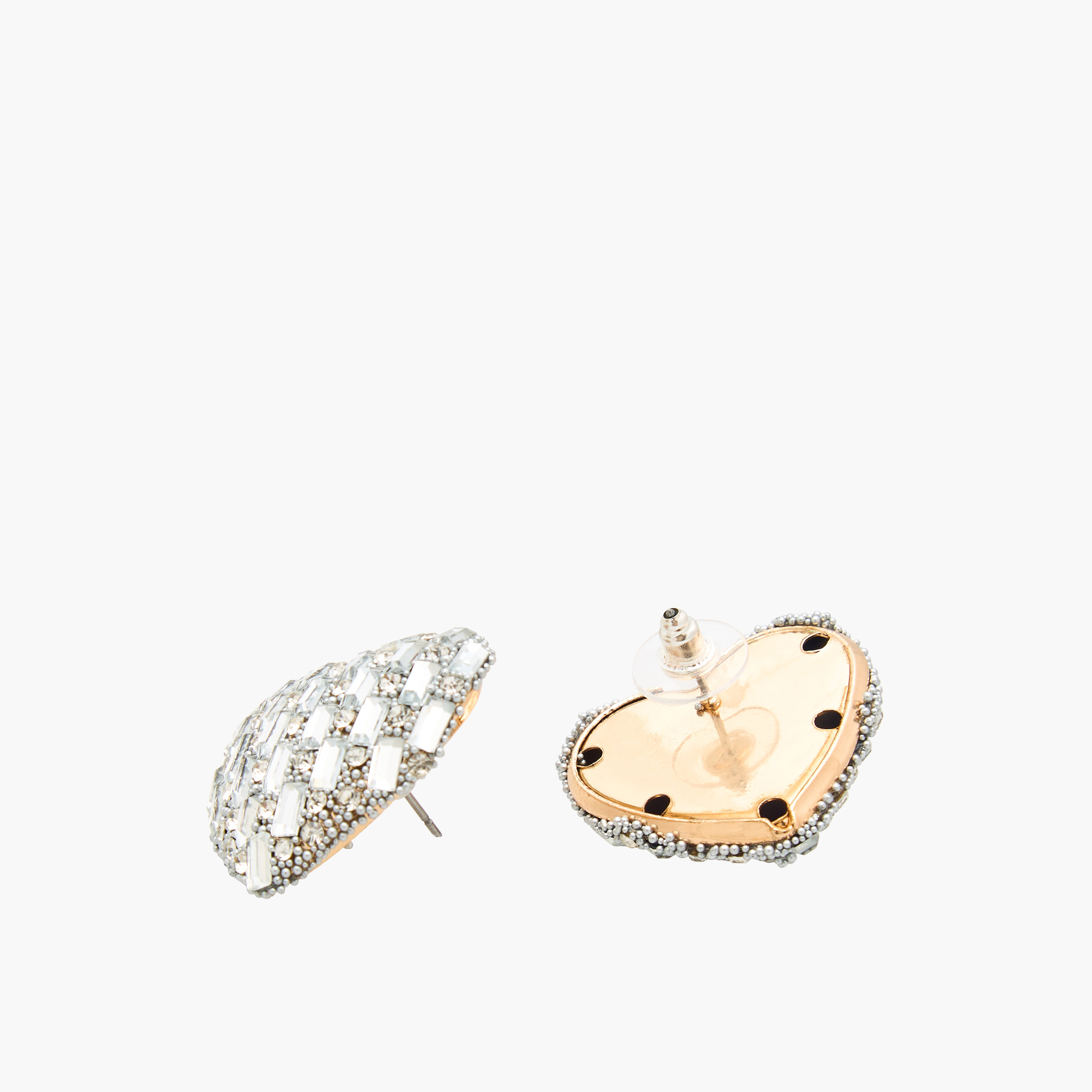 حلقان قلب فضّية مرصّعة بمكبس إغلاق خلفي-women-watchesandjewellery-jewellery-earrings-image-4