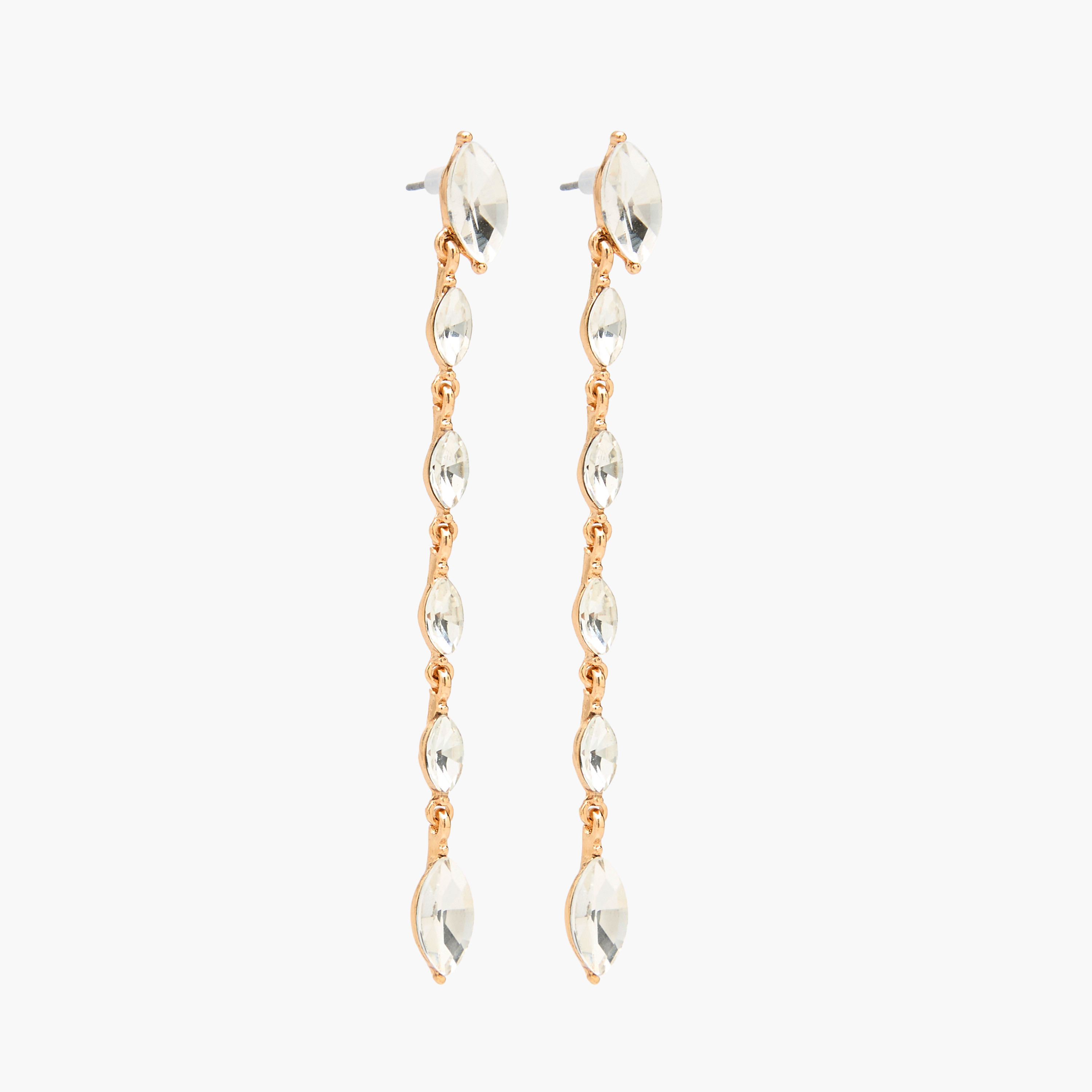 Gold Tone Embellished Dangling Earrings with Pushback Closure-women-watchesandjewellery-jewellery-earrings-image-2