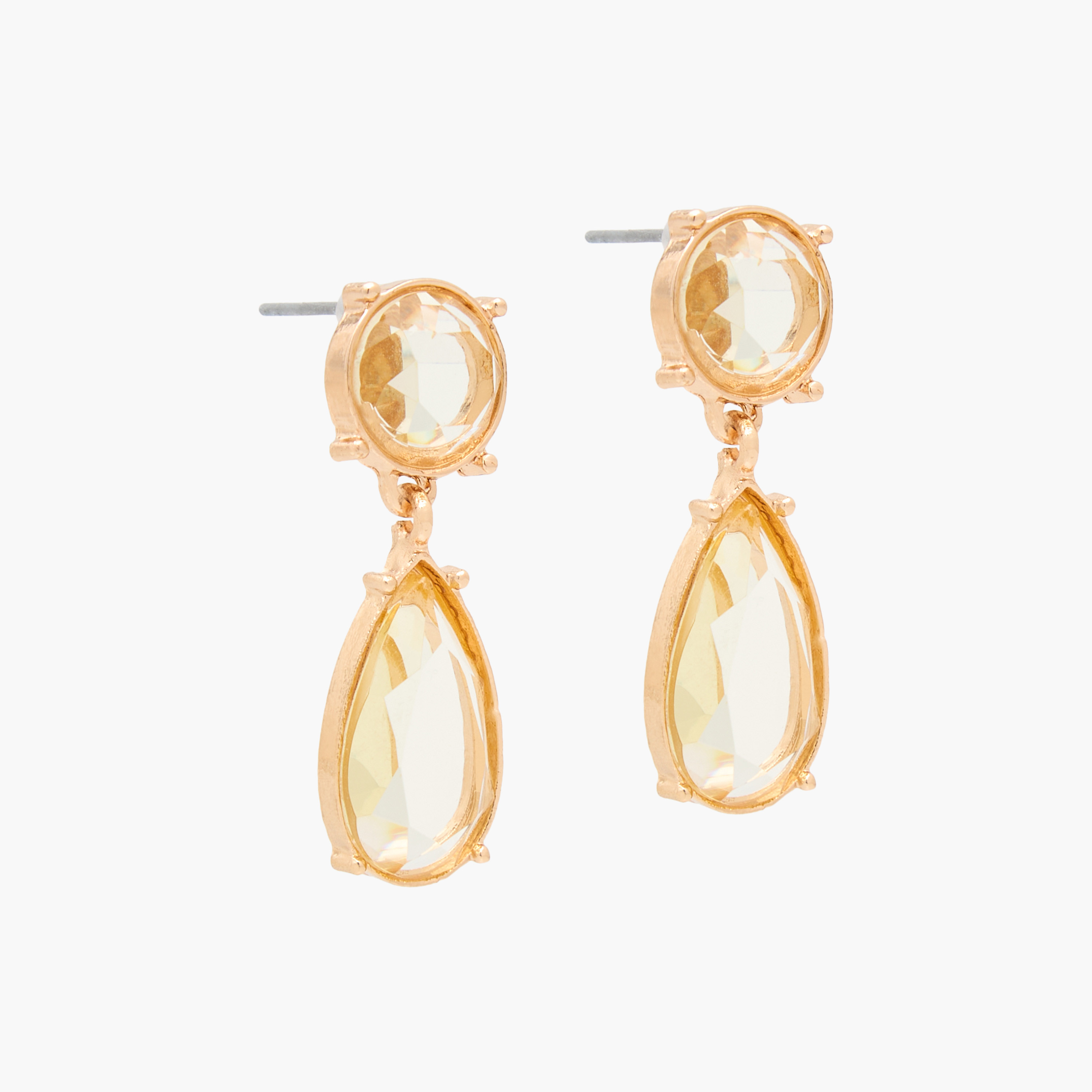 Gold Tone Embellished Earrings with Pushback Closure-women-watchesandjewellery-jewellery-earrings-image-2