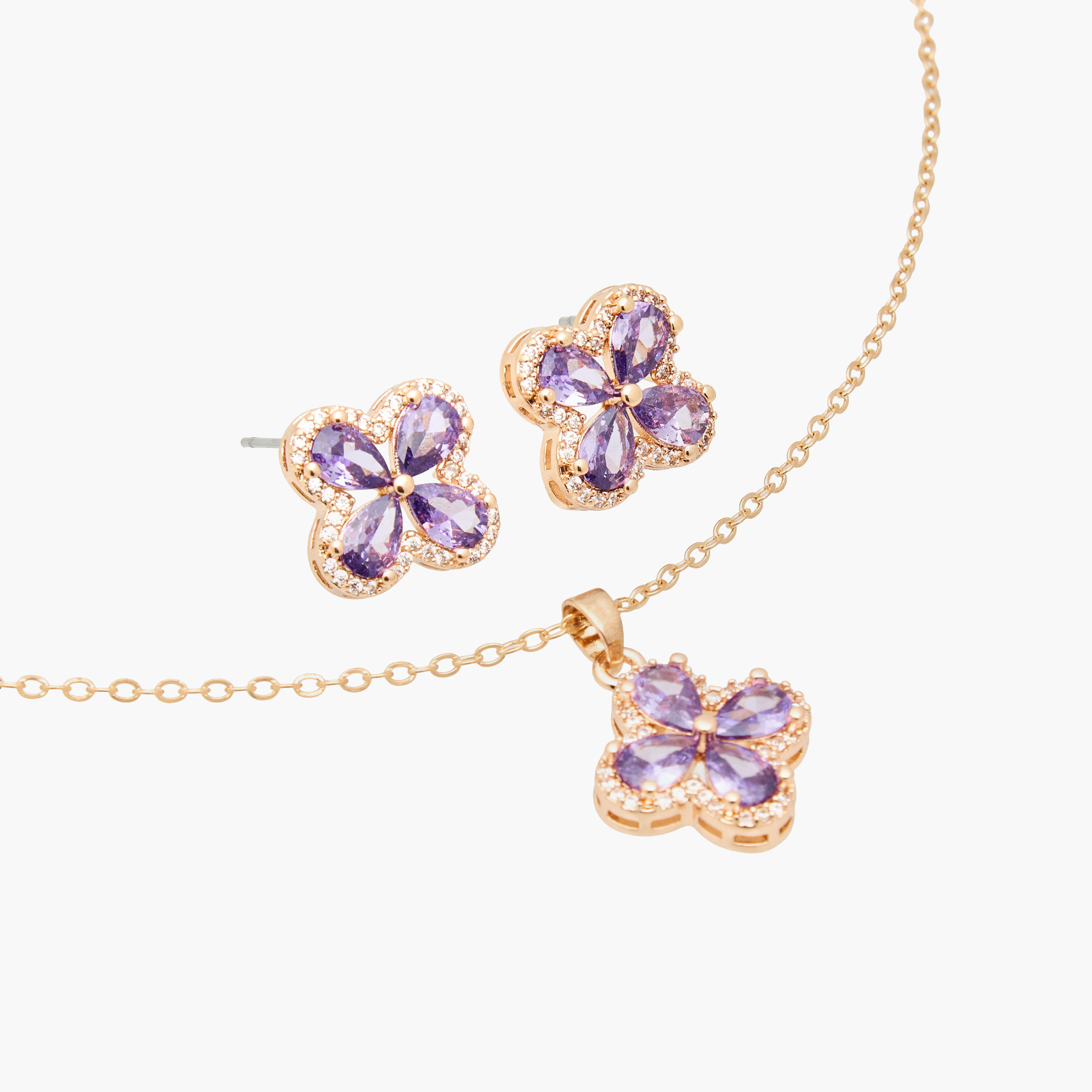Studded Pendant Necklace and Earrings Set-women-watchesandjewellery-jewellery-jewellerysets-image-5