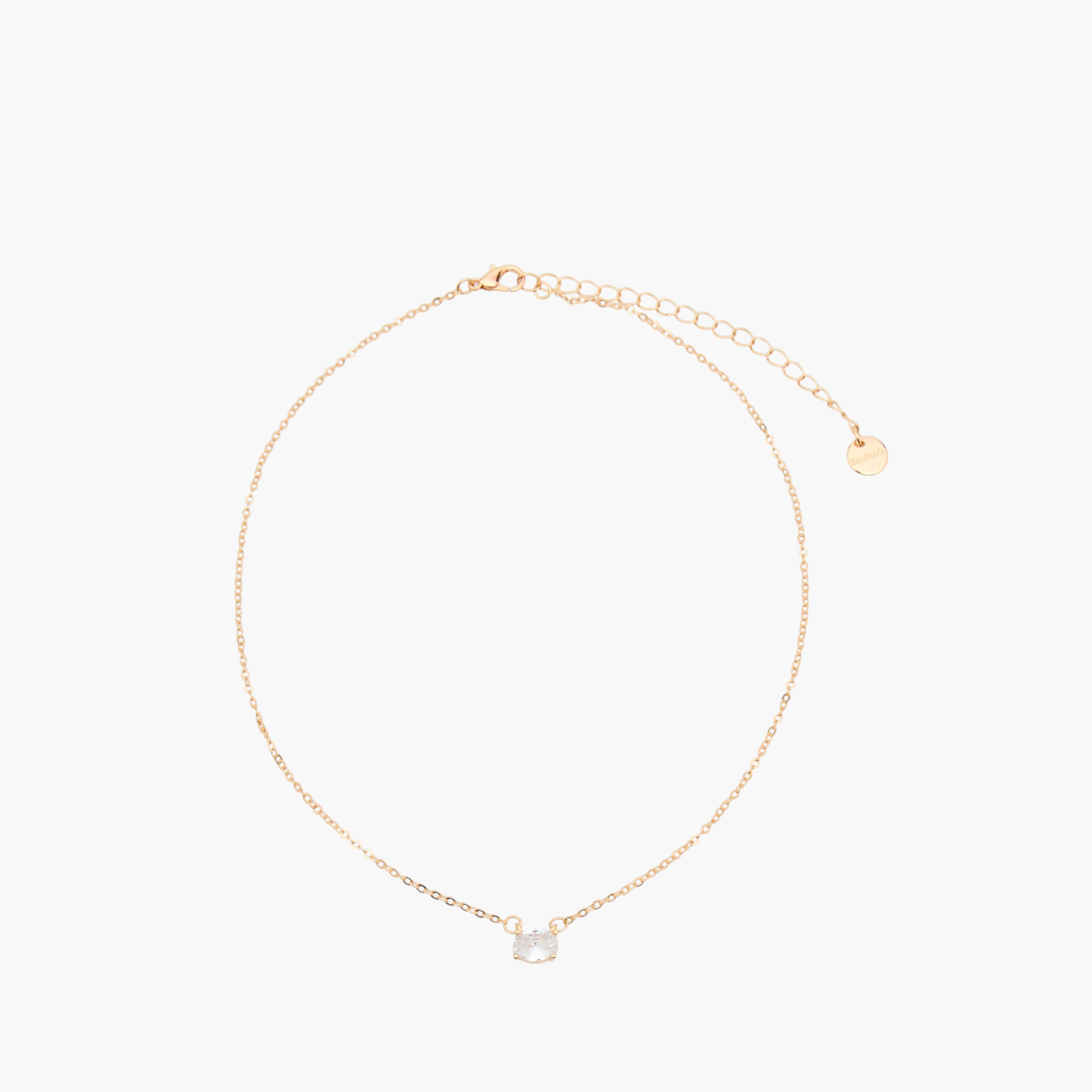 عقد معدني بدلاية وتزيينات مكعب زركونيا-women-watchesandjewellery-jewellery-necklacesandpendants-image-1