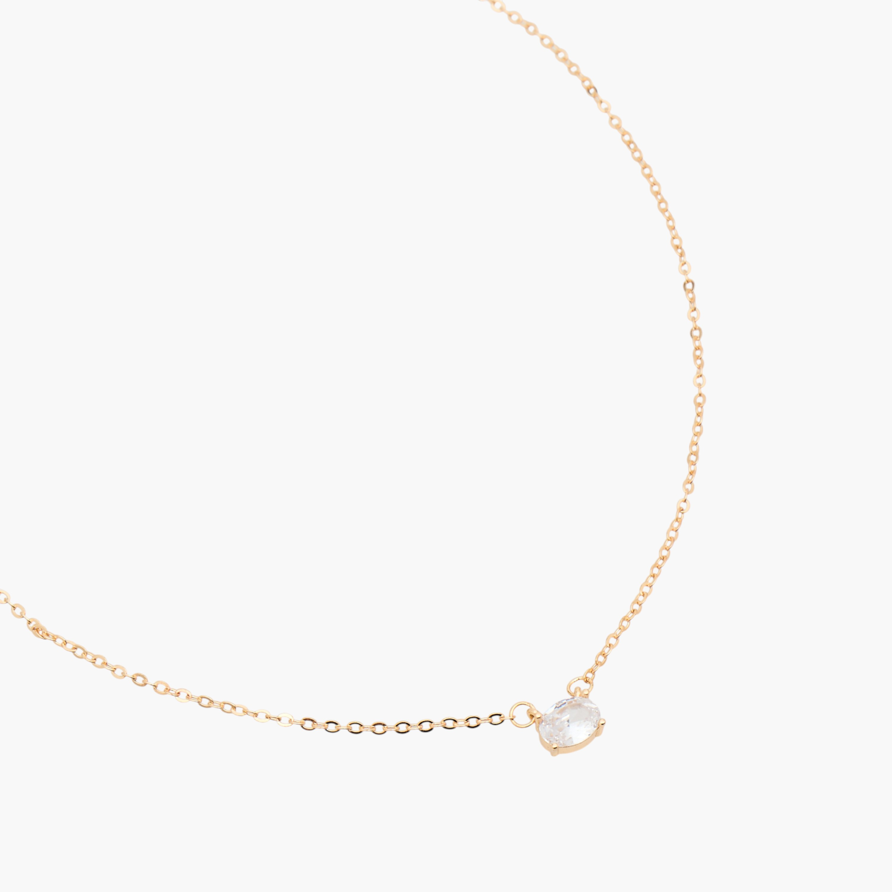 عقد معدني بدلاية وتزيينات مكعب زركونيا-women-watchesandjewellery-jewellery-necklacesandpendants-image-2