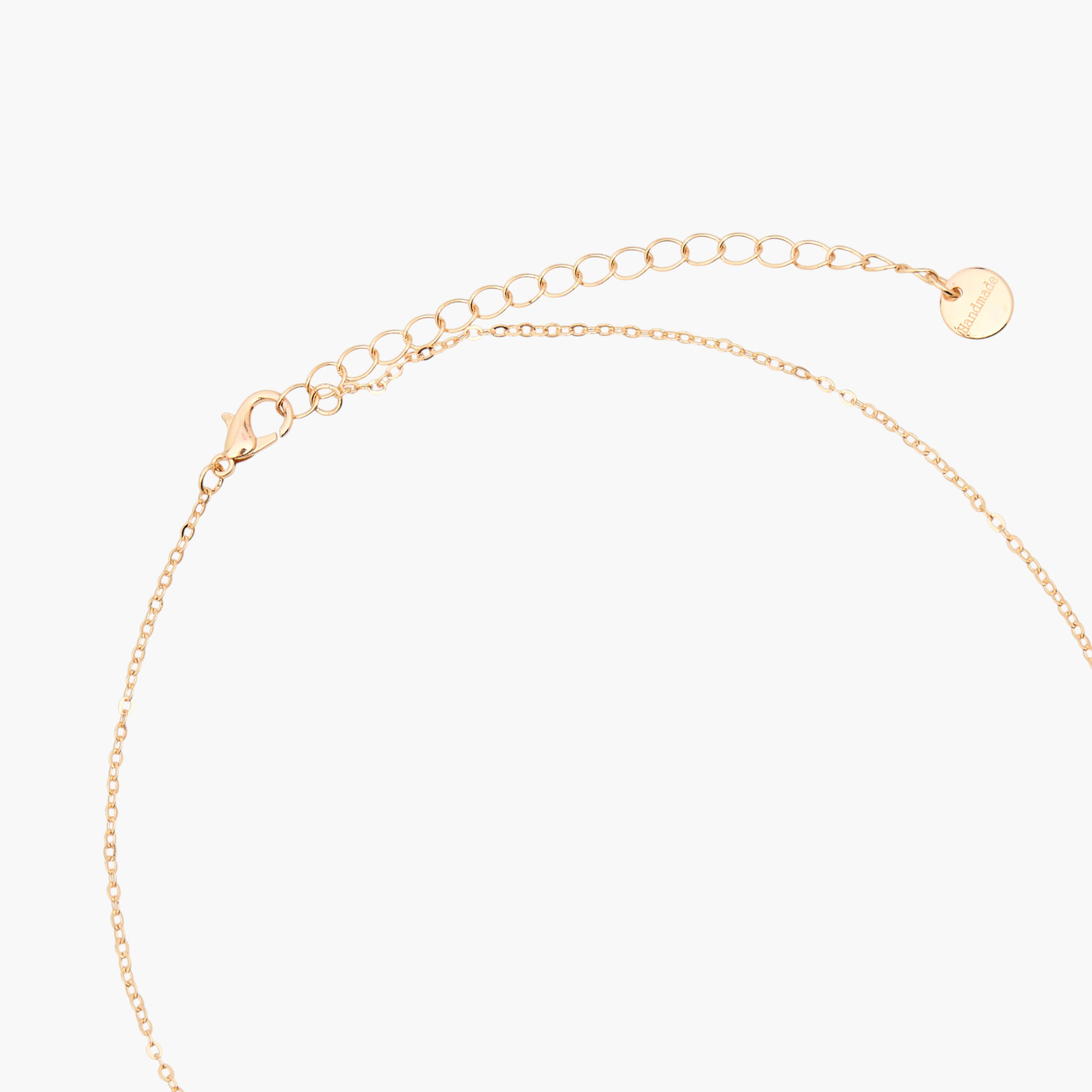 عقد معدني بدلاية وتزيينات مكعب زركونيا-women-watchesandjewellery-jewellery-necklacesandpendants-image-3