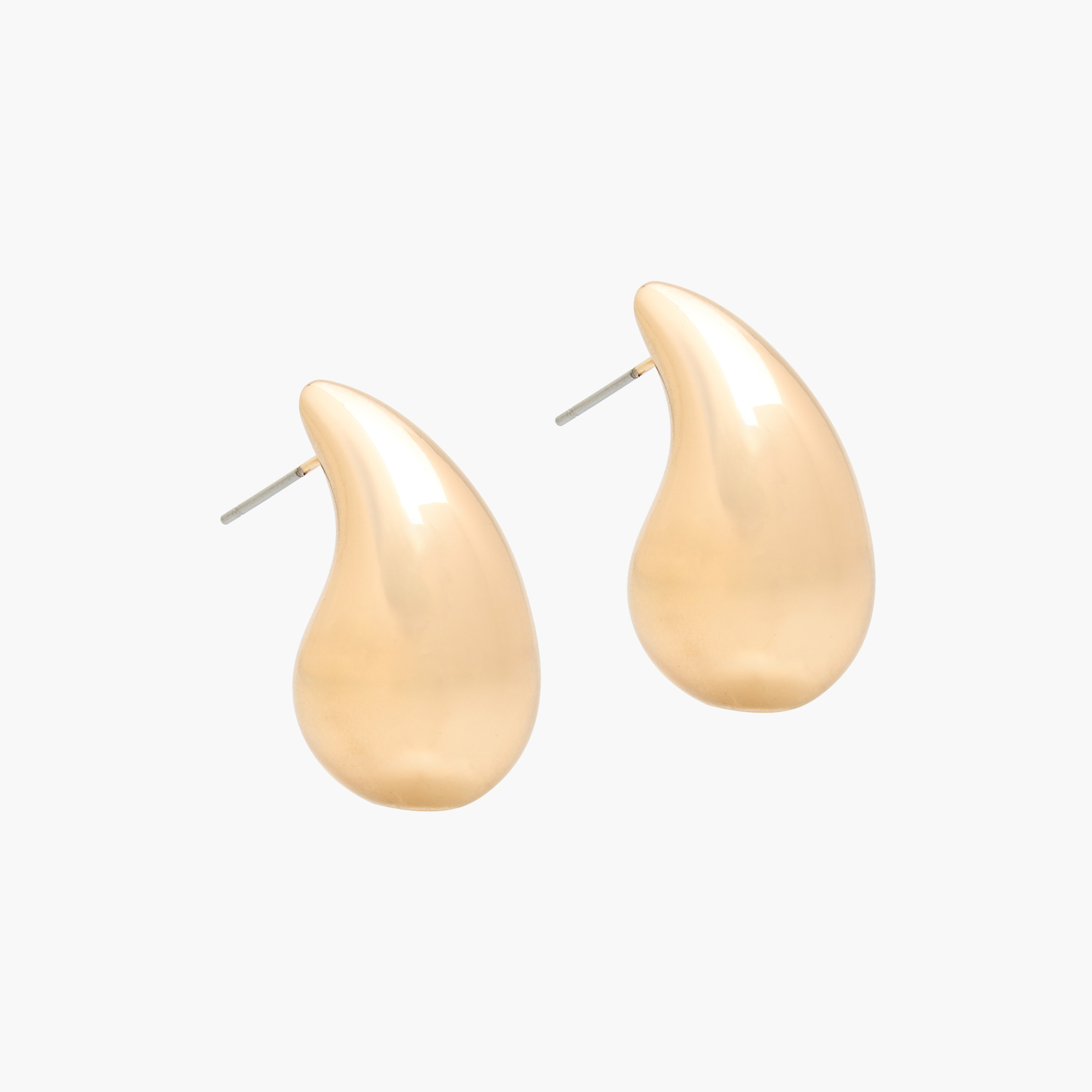 Gold Tone Teardrop Stud Earrings with Pushback Closure-women-watchesandjewellery-jewellery-earrings-image-2