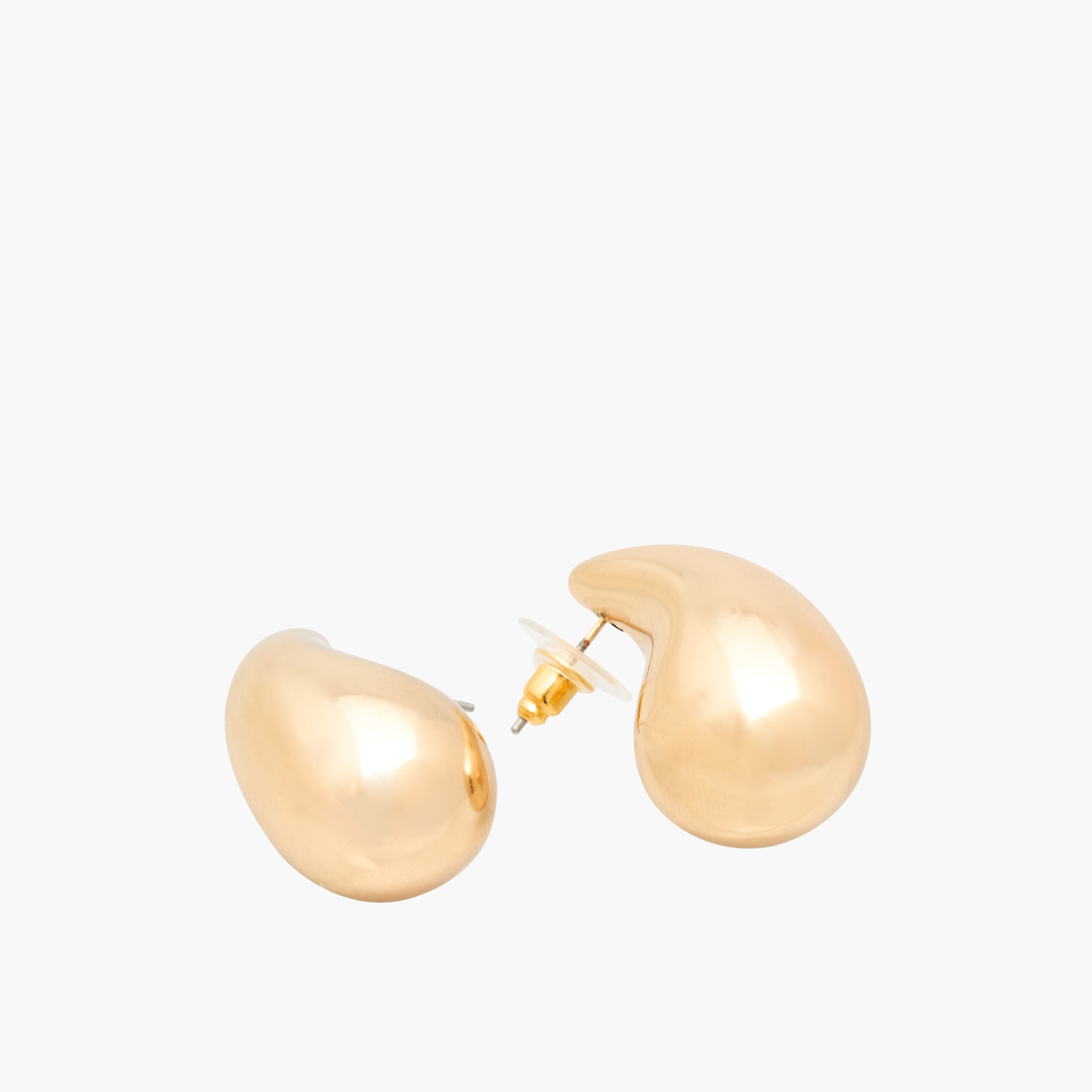 Gold Tone Teardrop Stud Earrings with Pushback Closure-women-watchesandjewellery-jewellery-earrings-image-4