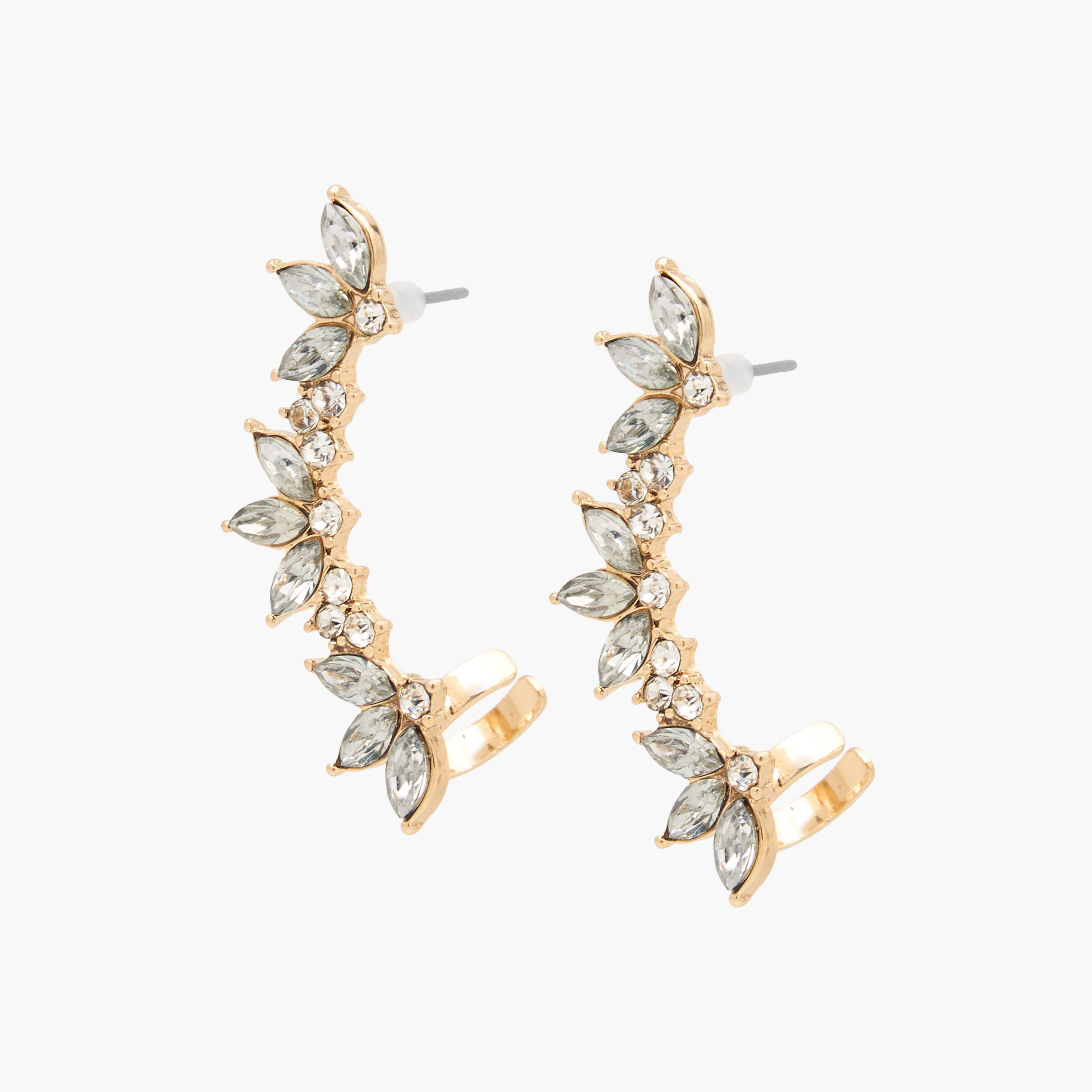 حلقان كف ذهبية مزينة بالكريستال بمكبس إغلاق خلفي-women-watchesandjewellery-jewellery-earrings-image-2