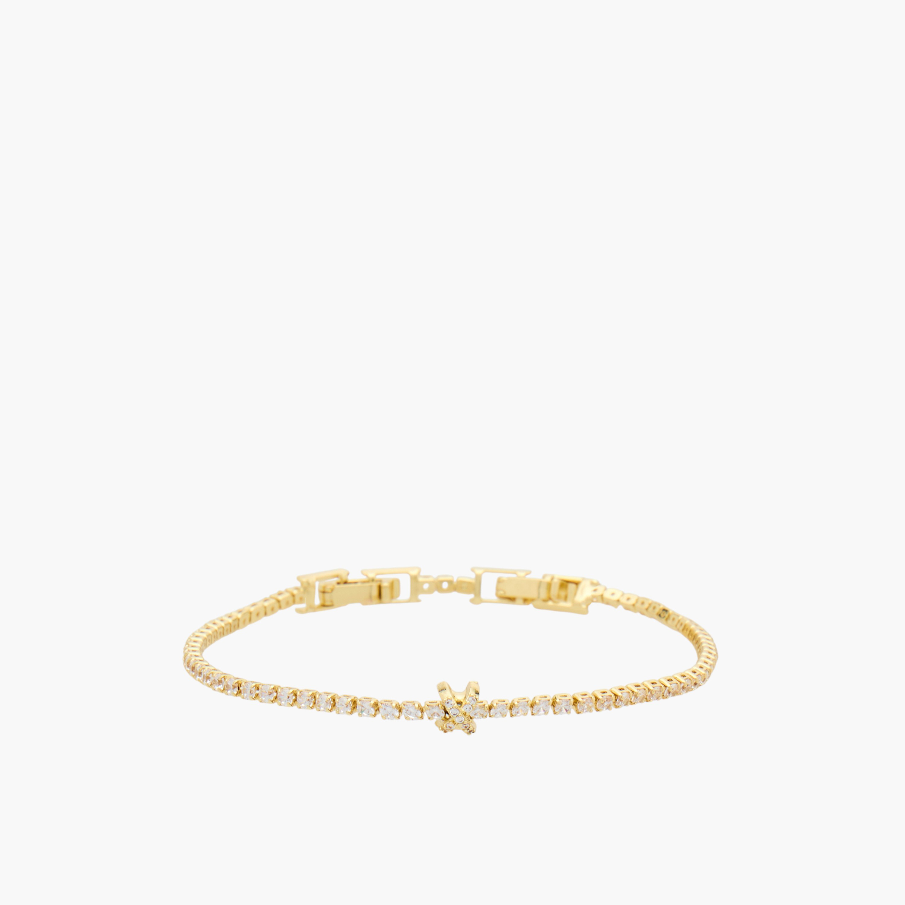 Metal Cubic Zirconia Embellished Bracelet-women-watchesandjewellery-jewellery-banglesandbracelets-image-1