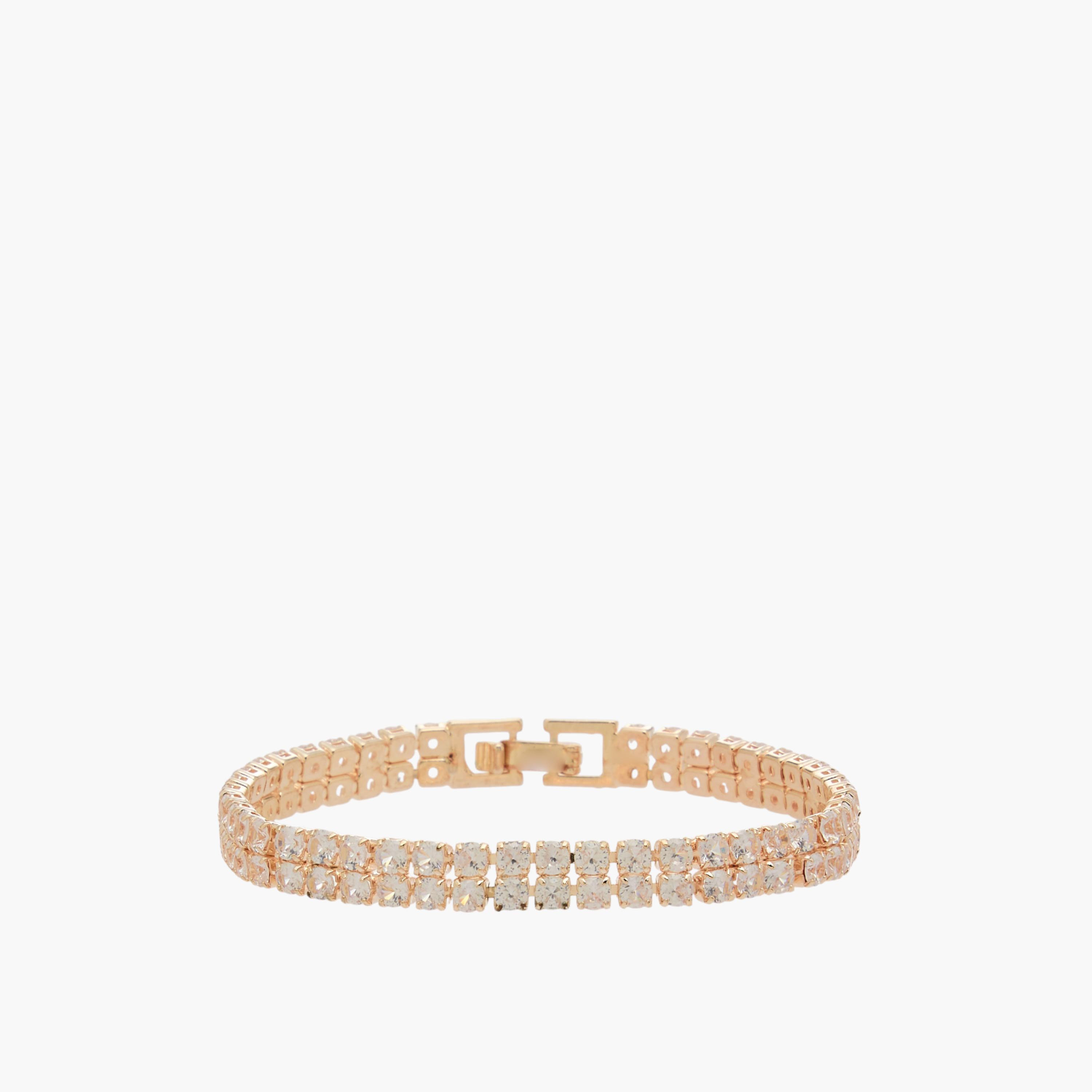 سوار زركون مكعب بلون ذهبي-women-watchesandjewellery-jewellery-banglesandbracelets-image-1