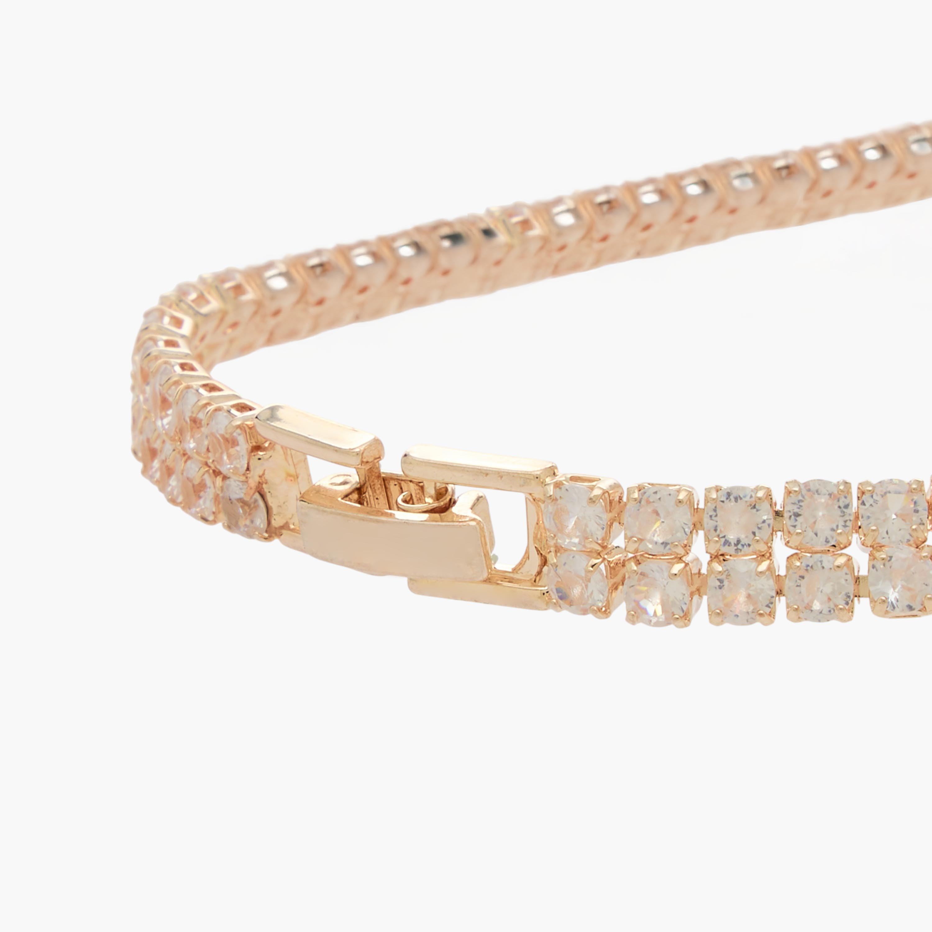 سوار زركون مكعب بلون ذهبي-women-watchesandjewellery-jewellery-banglesandbracelets-image-4