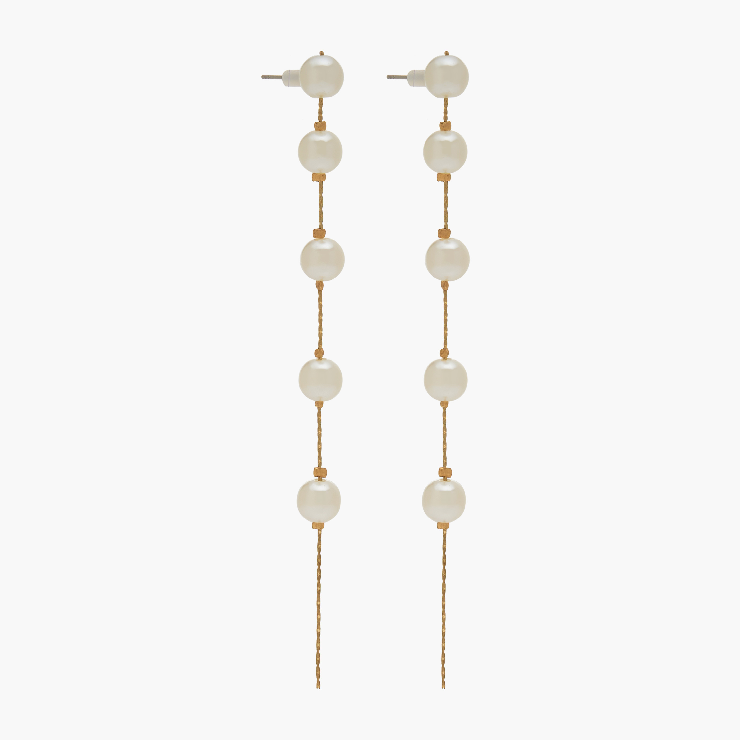 Metal Pearl Dangler Earrings with Pushback Closure-women-watchesandjewellery-jewellery-earrings-image-2