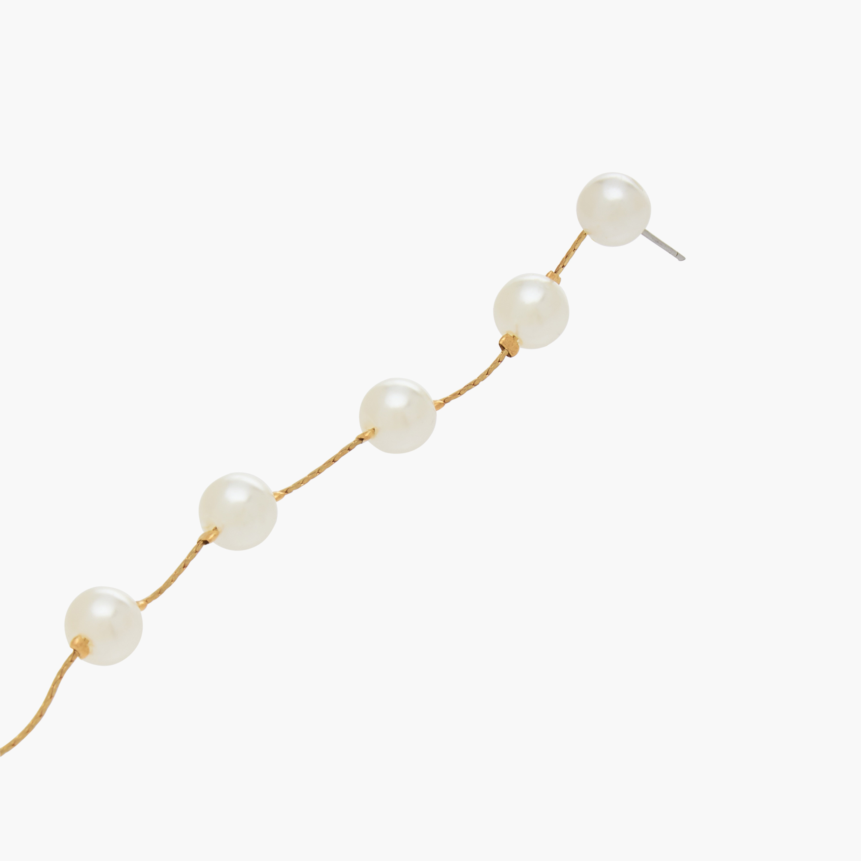 Metal Pearl Dangler Earrings with Pushback Closure-women-watchesandjewellery-jewellery-earrings-image-4