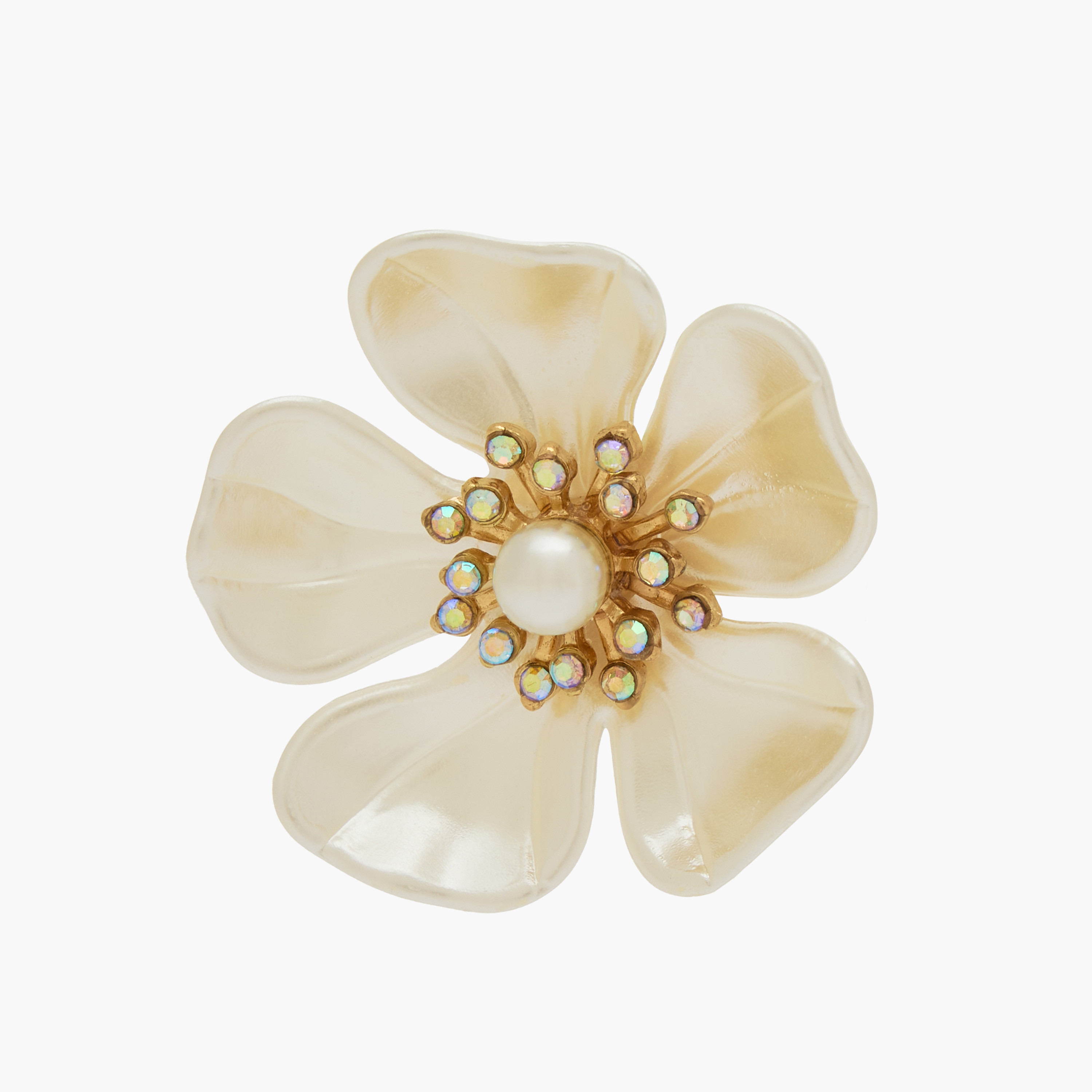 Gold Tone Floral Pearl Stud Earrings with Pushback Closure-women-watchesandjewellery-jewellery-earrings-image-4