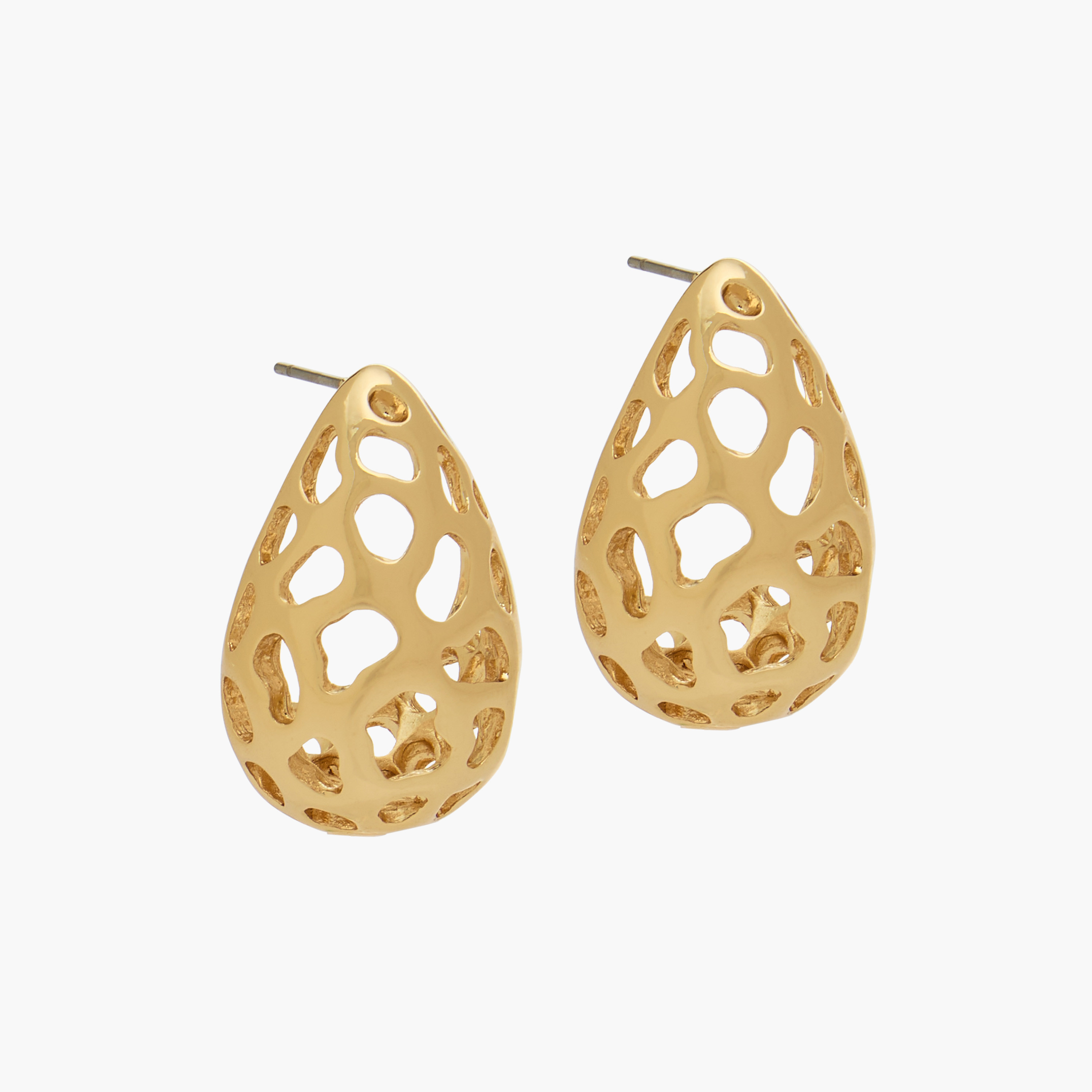 Metal Teardrop Stud Earrings with Pushback Closure-women-watchesandjewellery-jewellery-earrings-image-2