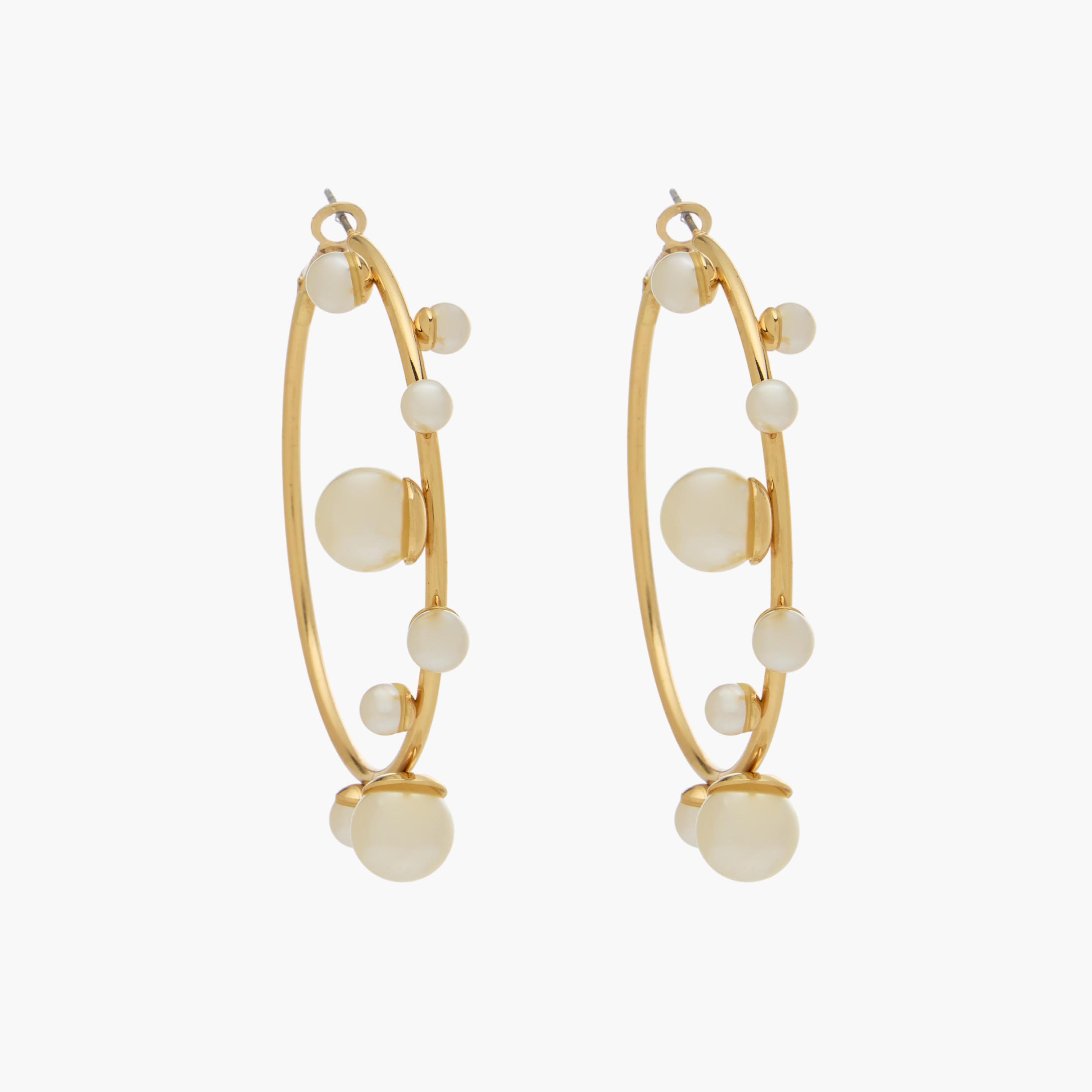حلق طوق مزين باللؤلؤ بلون ذهبي ومشبك إغلاق-women-watchesandjewellery-jewellery-earrings-image-1