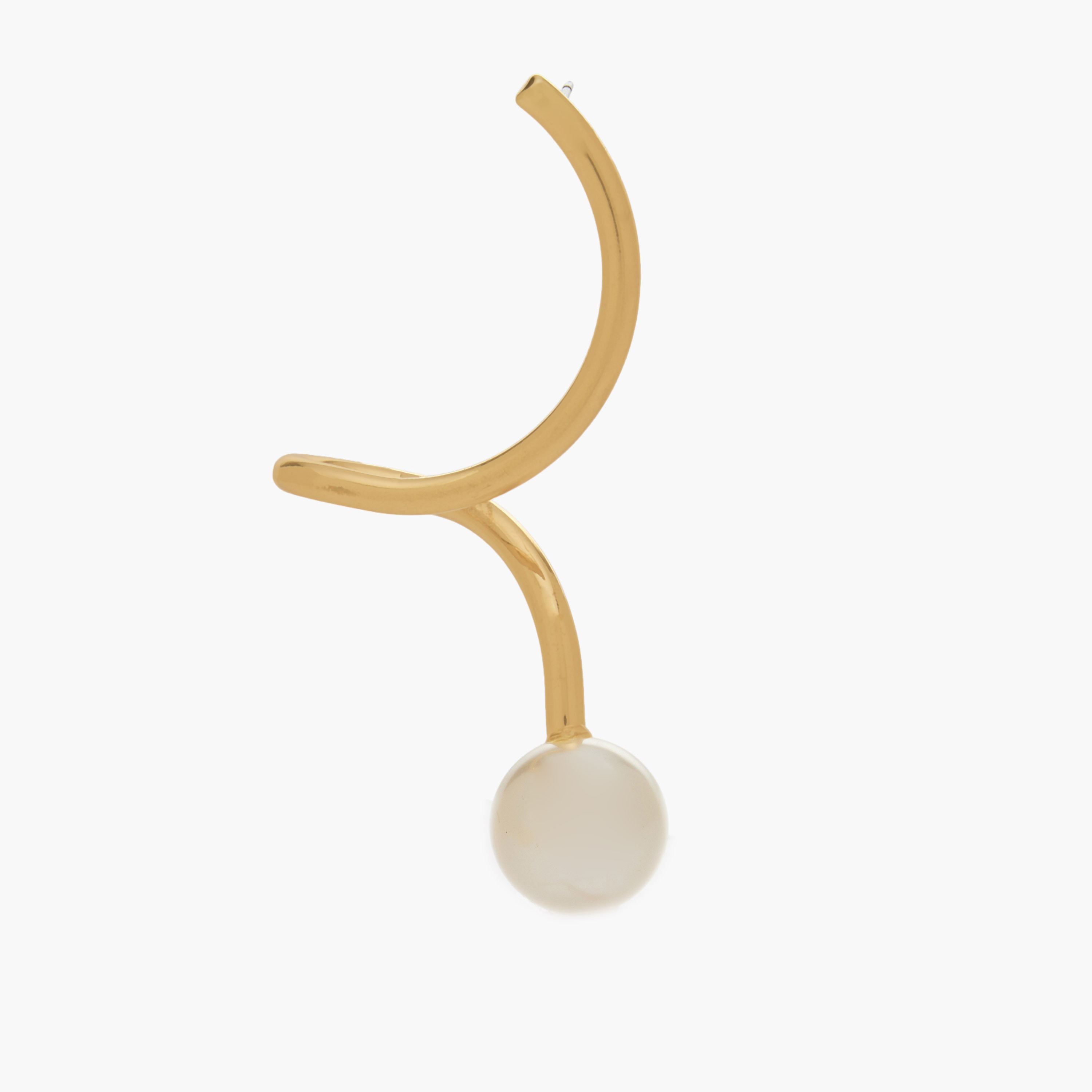 Gold Tone Pearl Drop Spiral Earrings with Pushback Closure-women-watchesandjewellery-jewellery-earrings-image-4