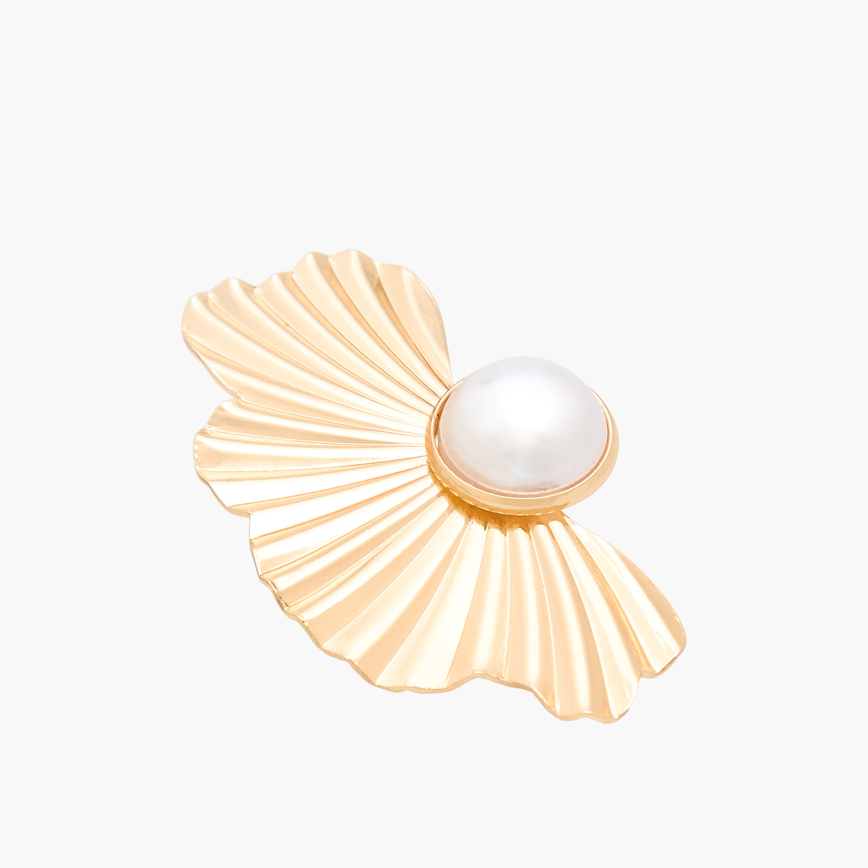 Metal Shell Pearl Dangler Earrings with Pushback Closure-women-watchesandjewellery-jewellery-earrings-image-3