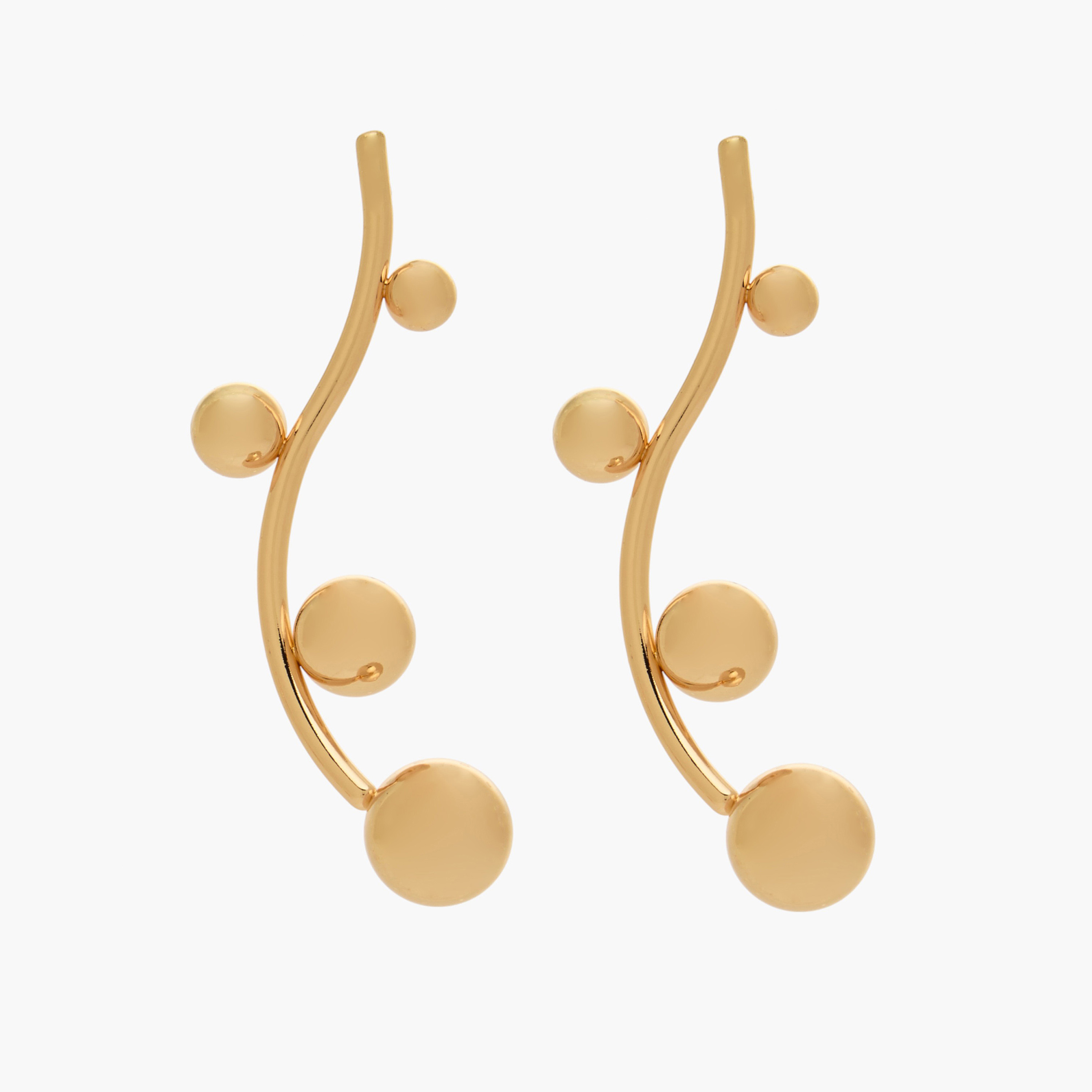 أقراط متدلية بلون ذهبي مع مكبس إغلاق خلفي-women-watchesandjewellery-jewellery-earrings-image-1