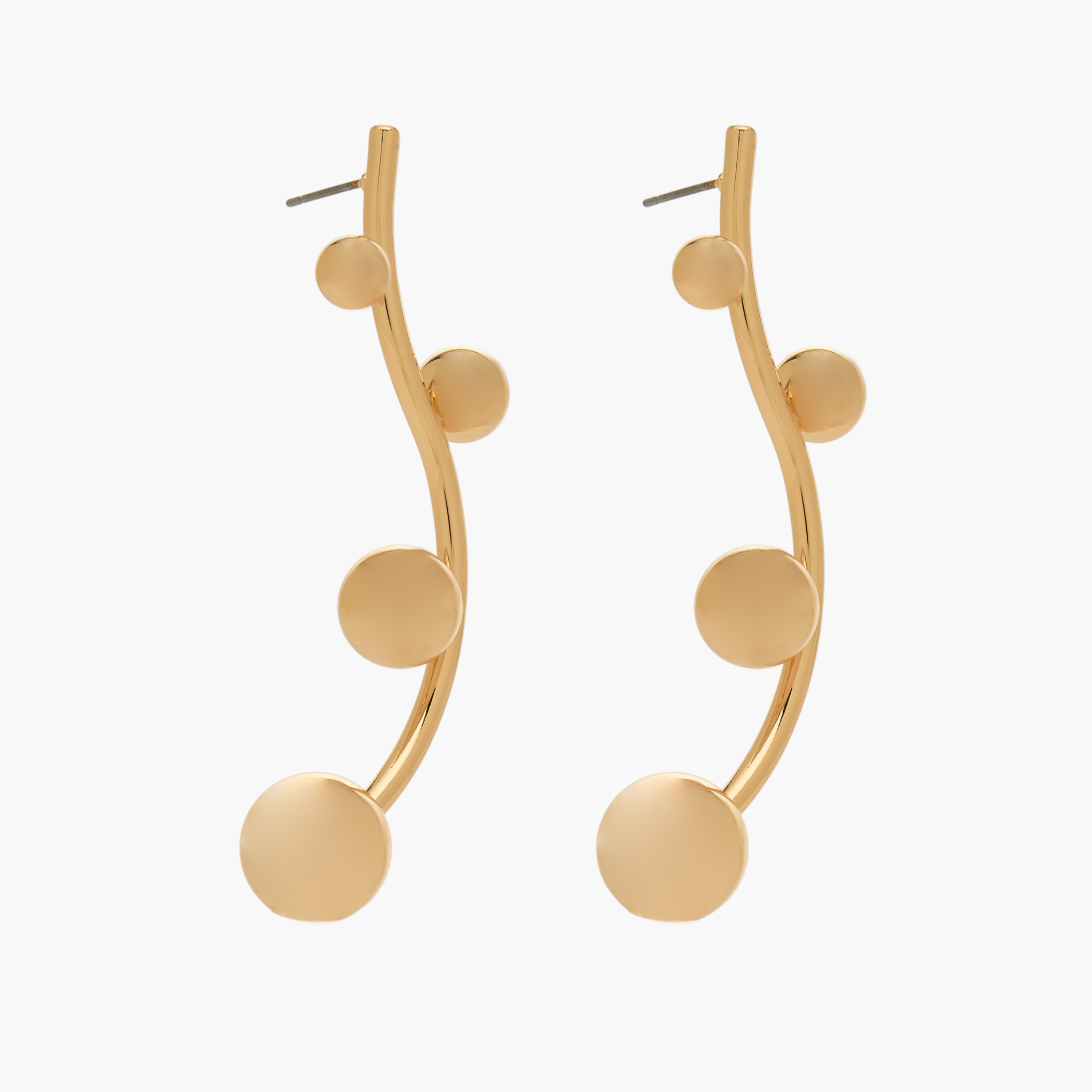 أقراط متدلية بلون ذهبي مع مكبس إغلاق خلفي-women-watchesandjewellery-jewellery-earrings-image-2