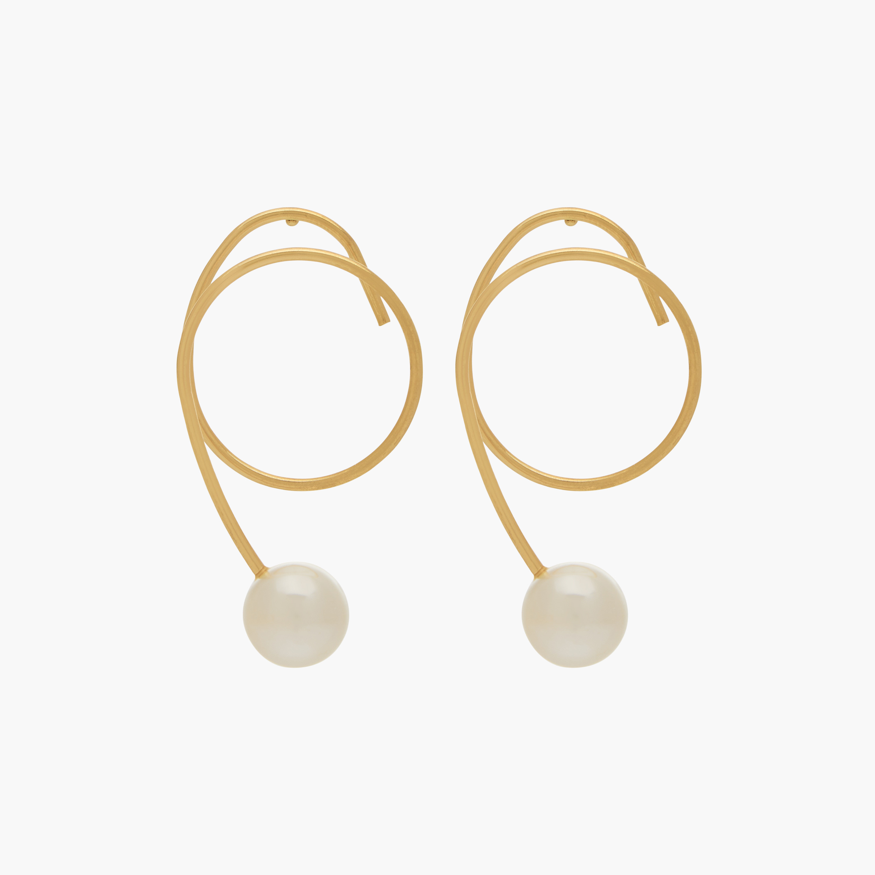 Metal Pearl Dangler Earrings with Pushback Closure-women-watchesandjewellery-jewellery-earrings-image-1