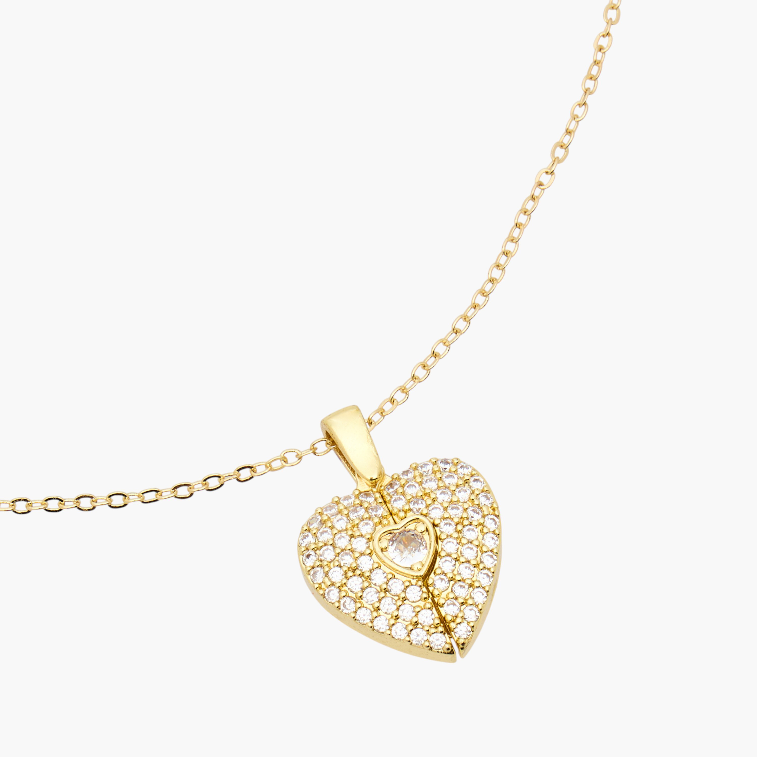 Metal Cubic Zirconia Embellished Pendant Necklace-women-watchesandjewellery-jewellery-necklacesandpendants-image-4