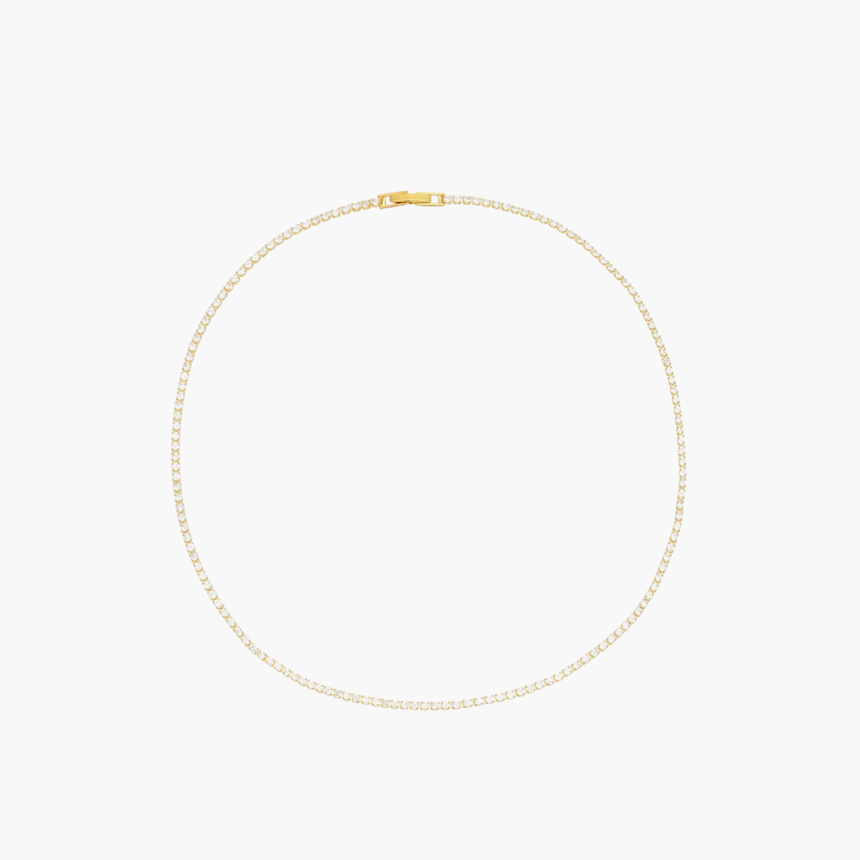 Metal Choker Necklace with Cubic Zirconia Embellishment-women-watchesandjewellery-jewellery-necklacesandpendants-image-1