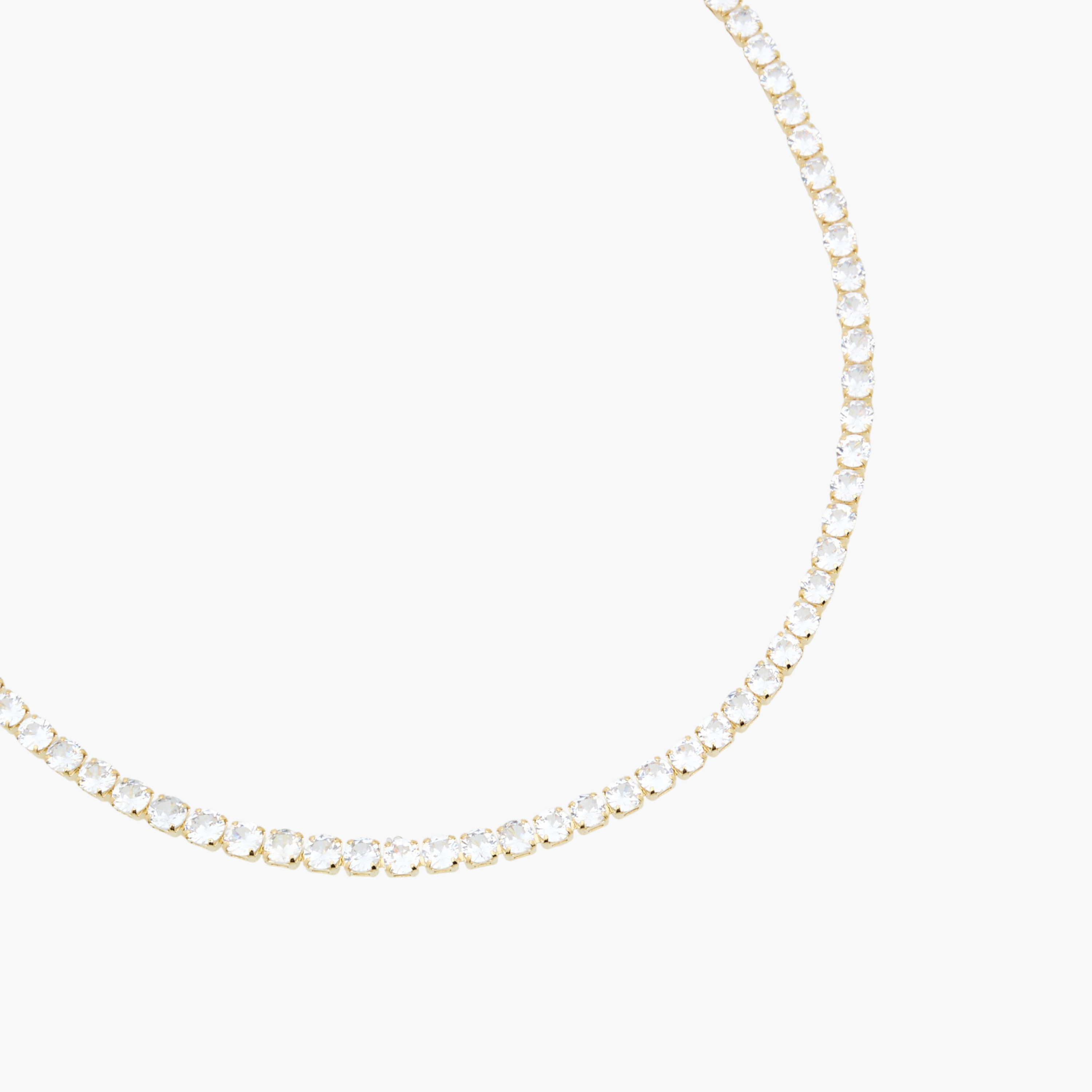 Metal Cubic Zirconia Embellished Choker Necklace-women-watchesandjewellery-jewellery-necklacesandpendants-image-2