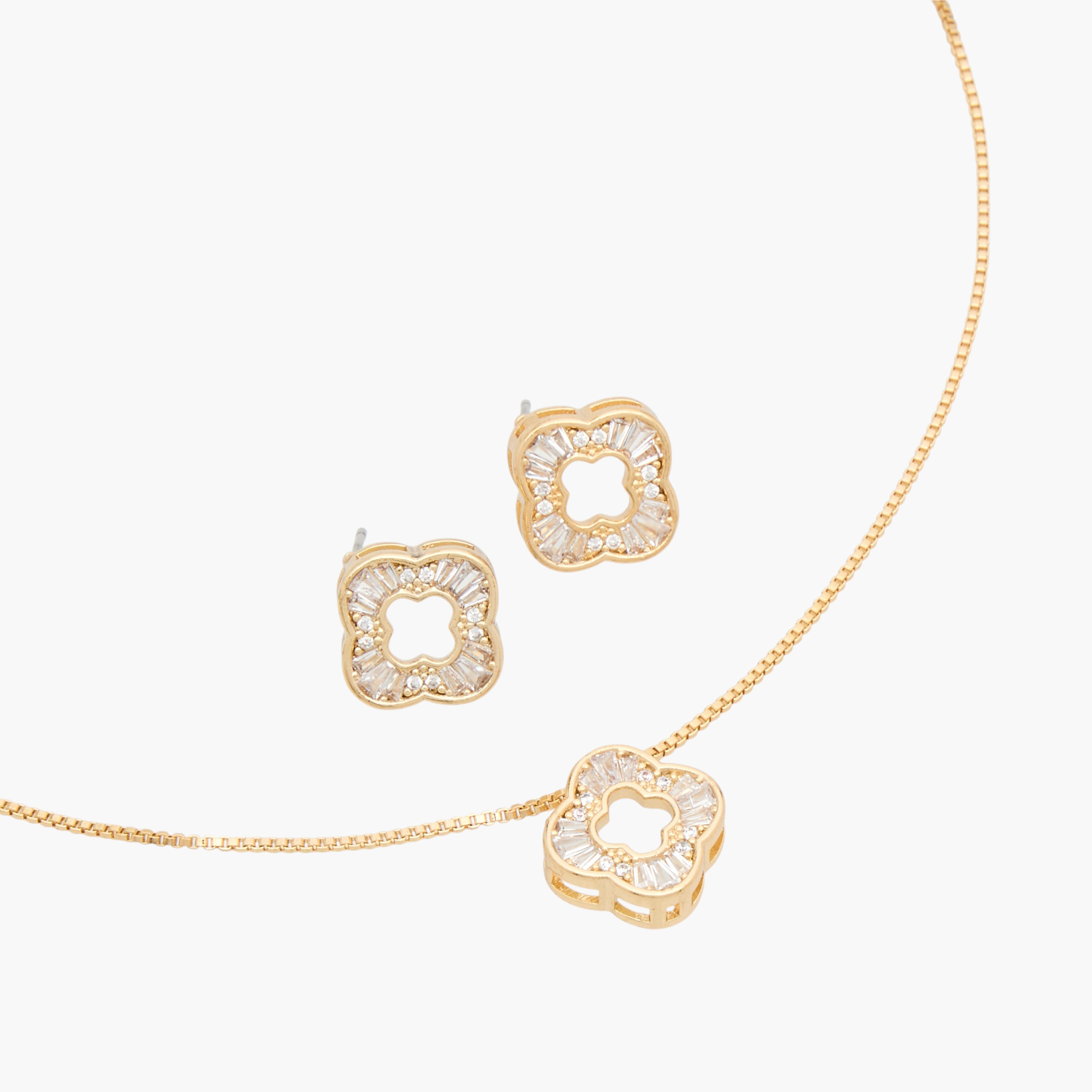 Embellished Pendant Necklace with Earrings-women-watchesandjewellery-jewellery-jewellerysets-image-3