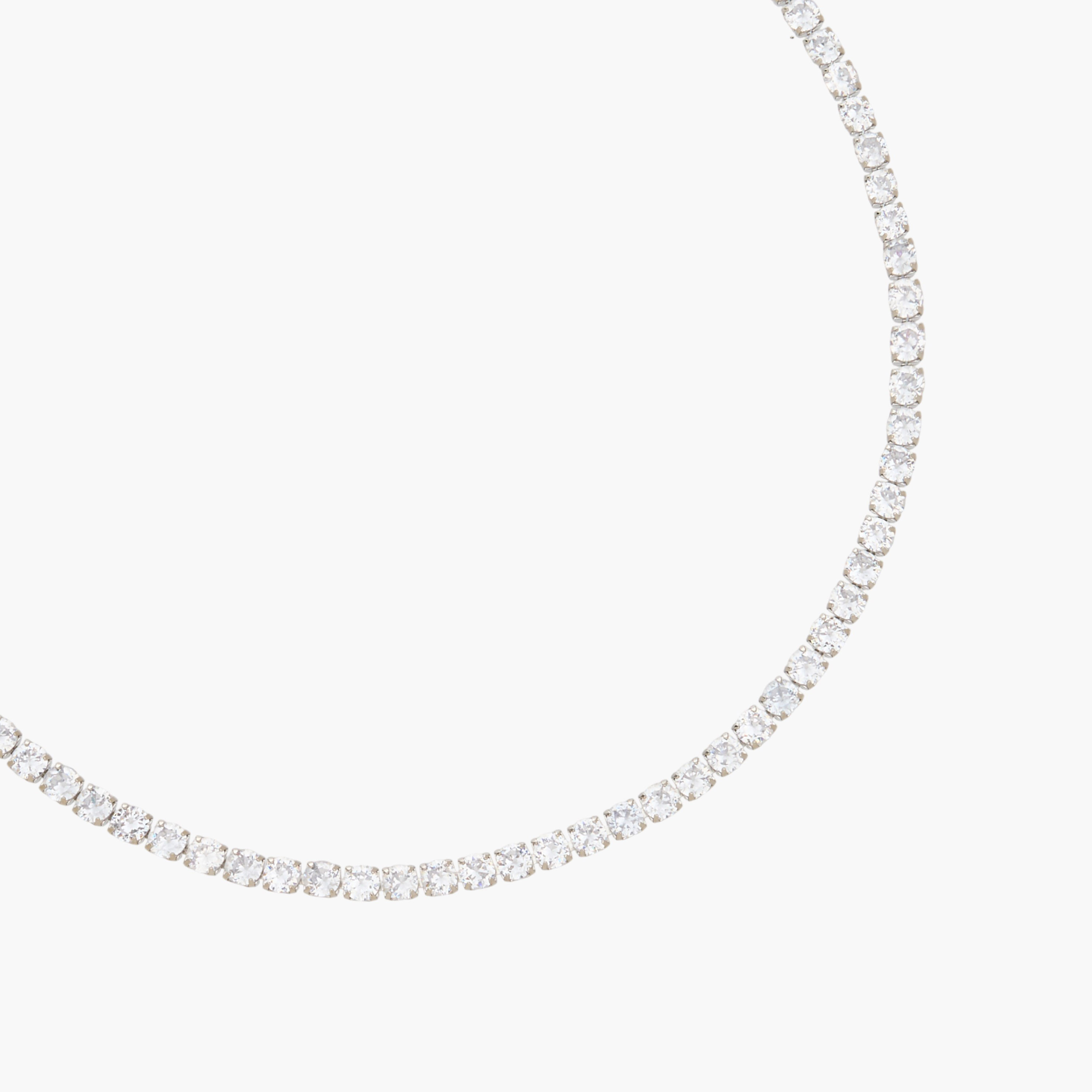 عقد شوكر معدني مزين بحجر زركون مكعب-women-watchesandjewellery-jewellery-necklacesandpendants-image-2