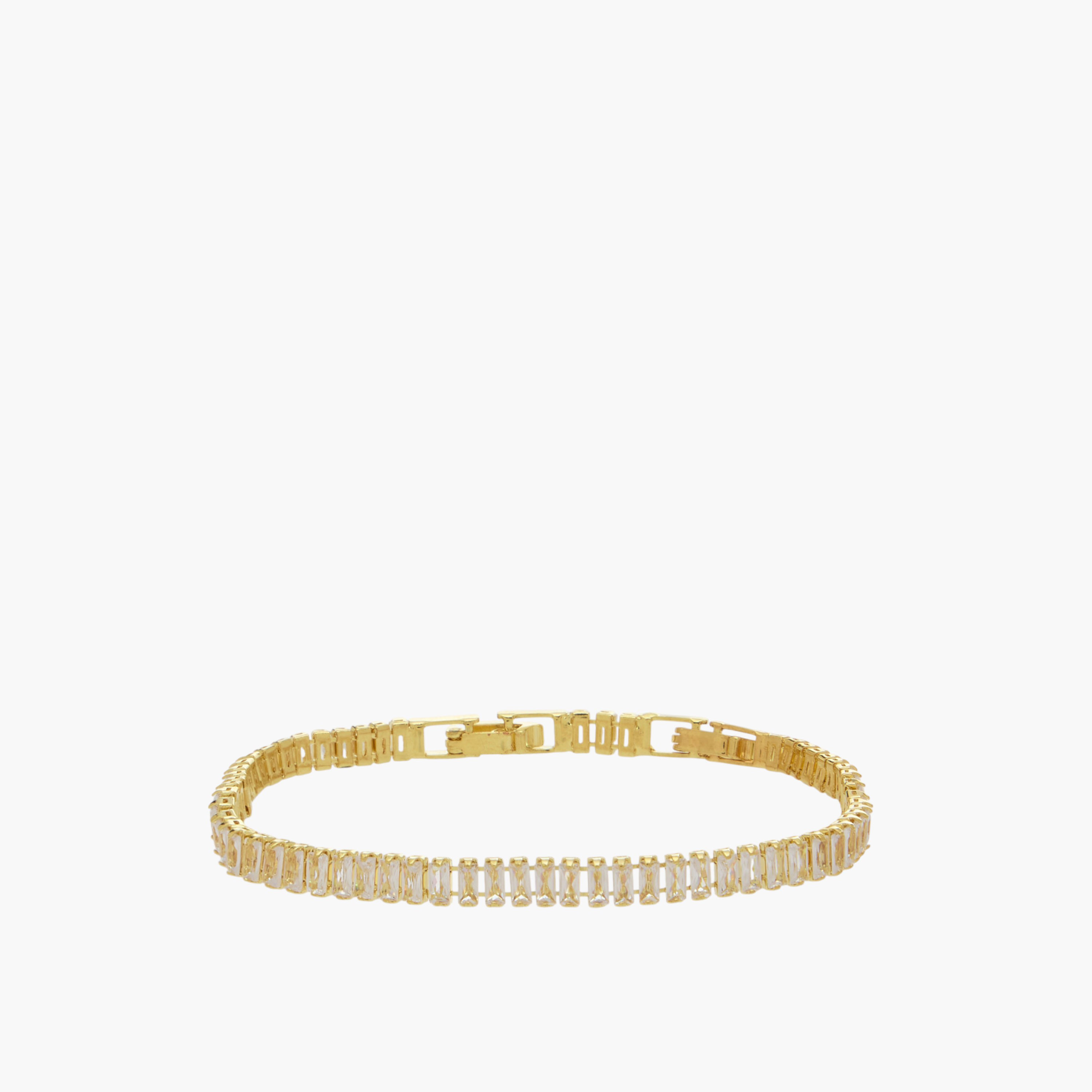 Metal Cubic Zirconia Embellished Bracelet-women-watchesandjewellery-jewellery-banglesandbracelets-image-1