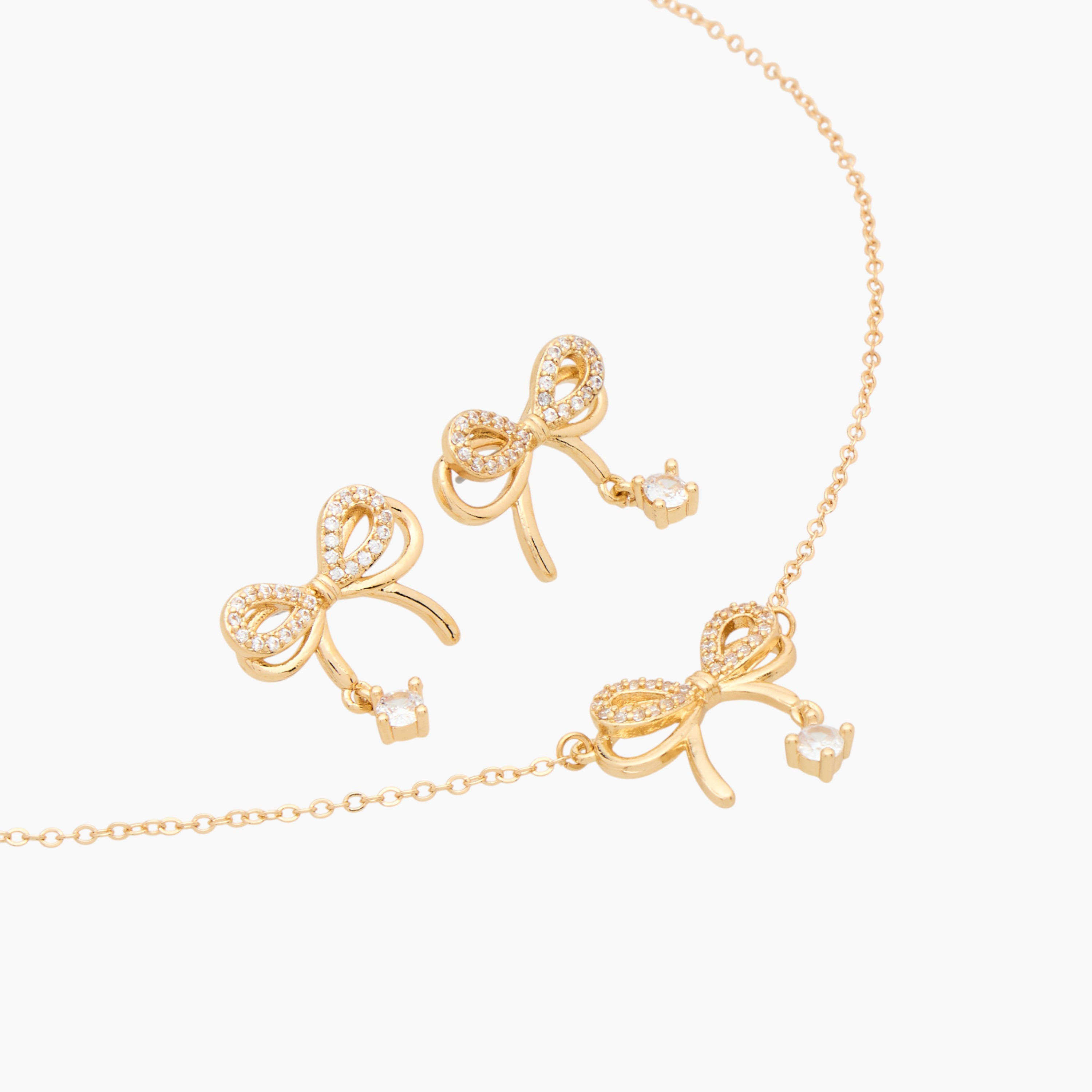 Pendant Necklace and Earrings Set with Cubic Zirconia Embellishment-women-watchesandjewellery-jewellery-jewellerysets-image-3