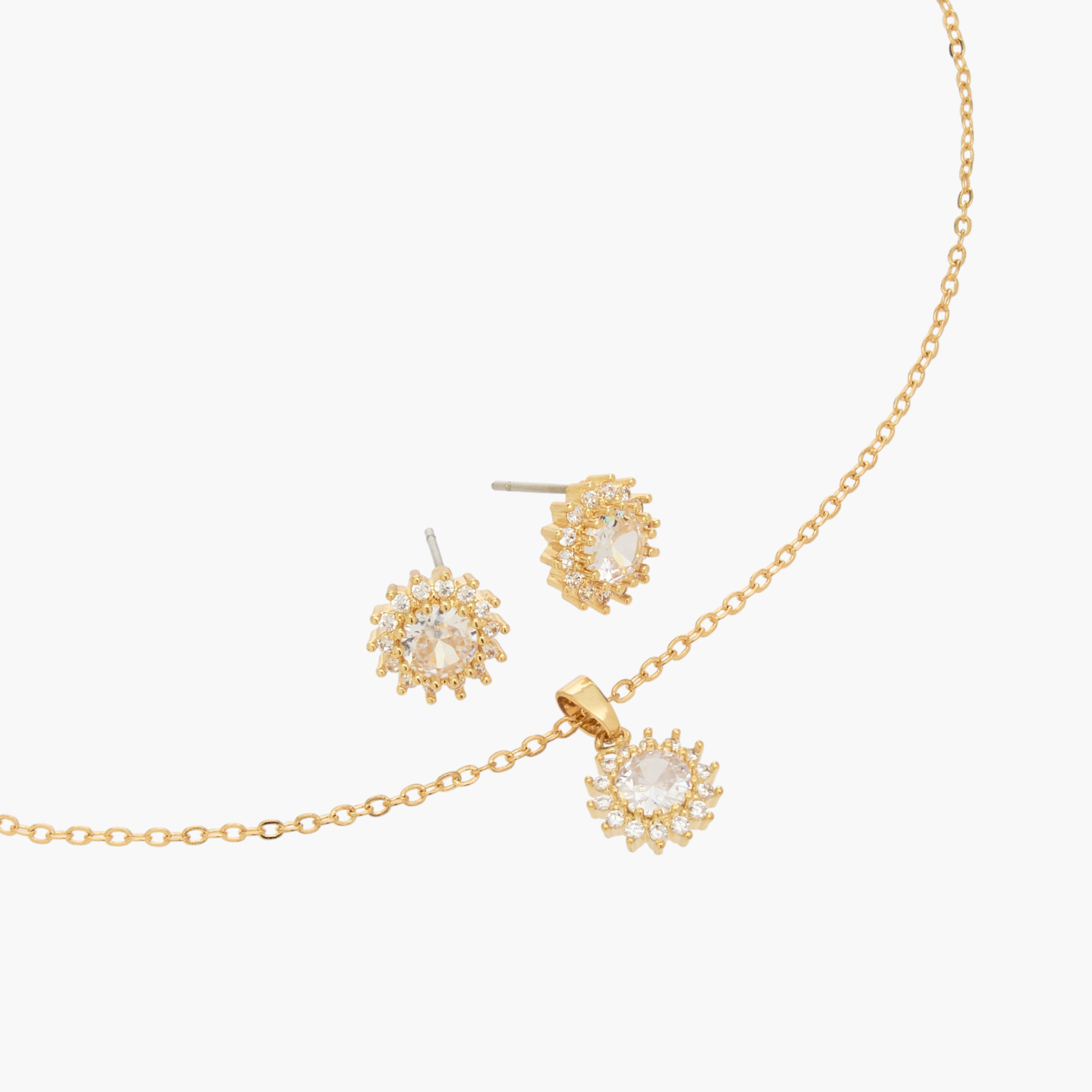 Embellished Cubic Zirconia Necklace and Earrings-girls-accessories-keyringsandbagcharms-image-3