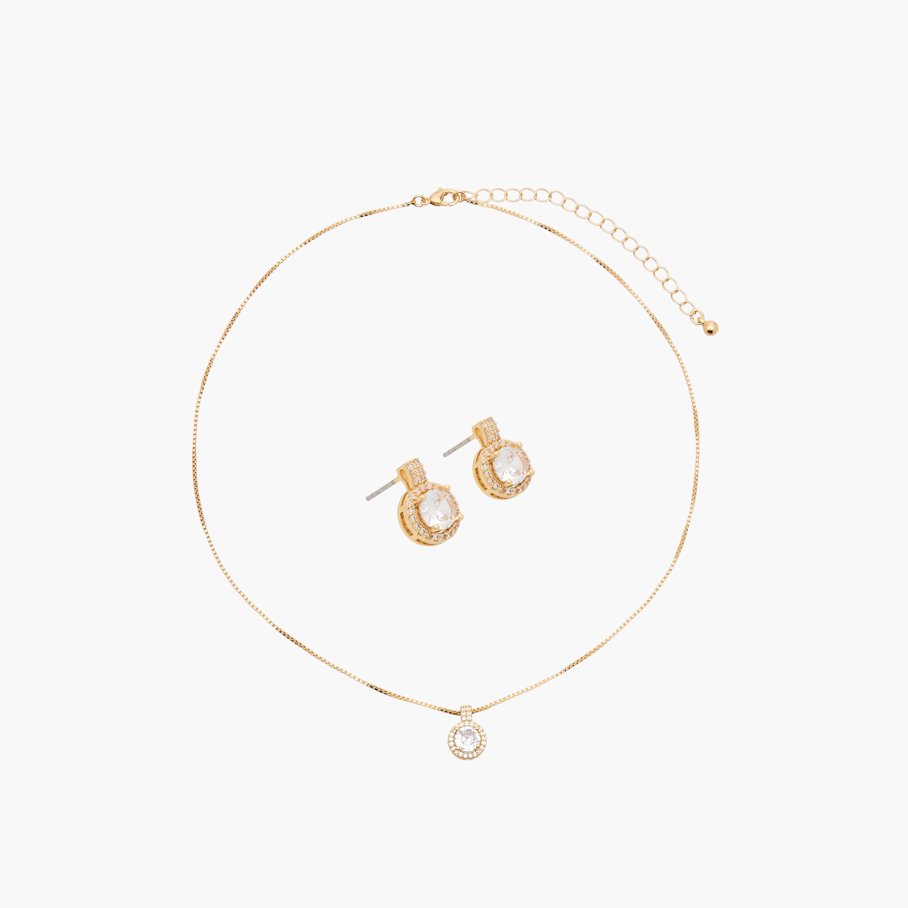 Pendant Necklace and Earrings Set with Embellishment-women-watchesandjewellery-jewellery-jewellerysets-image-1