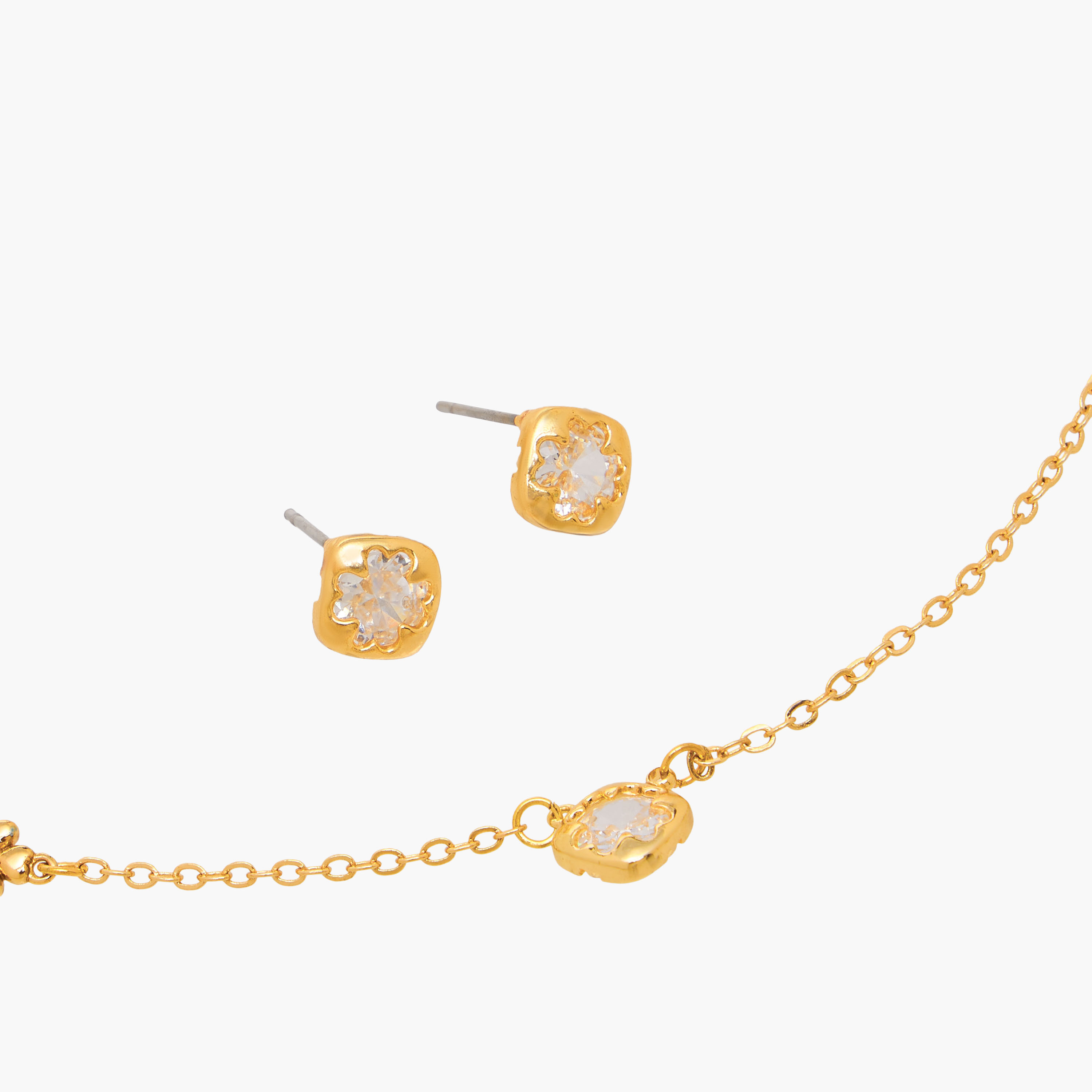 Cubic Zirconia Embellished Necklace and Earrings-women-watchesandjewellery-jewellery-jewellerysets-image-3
