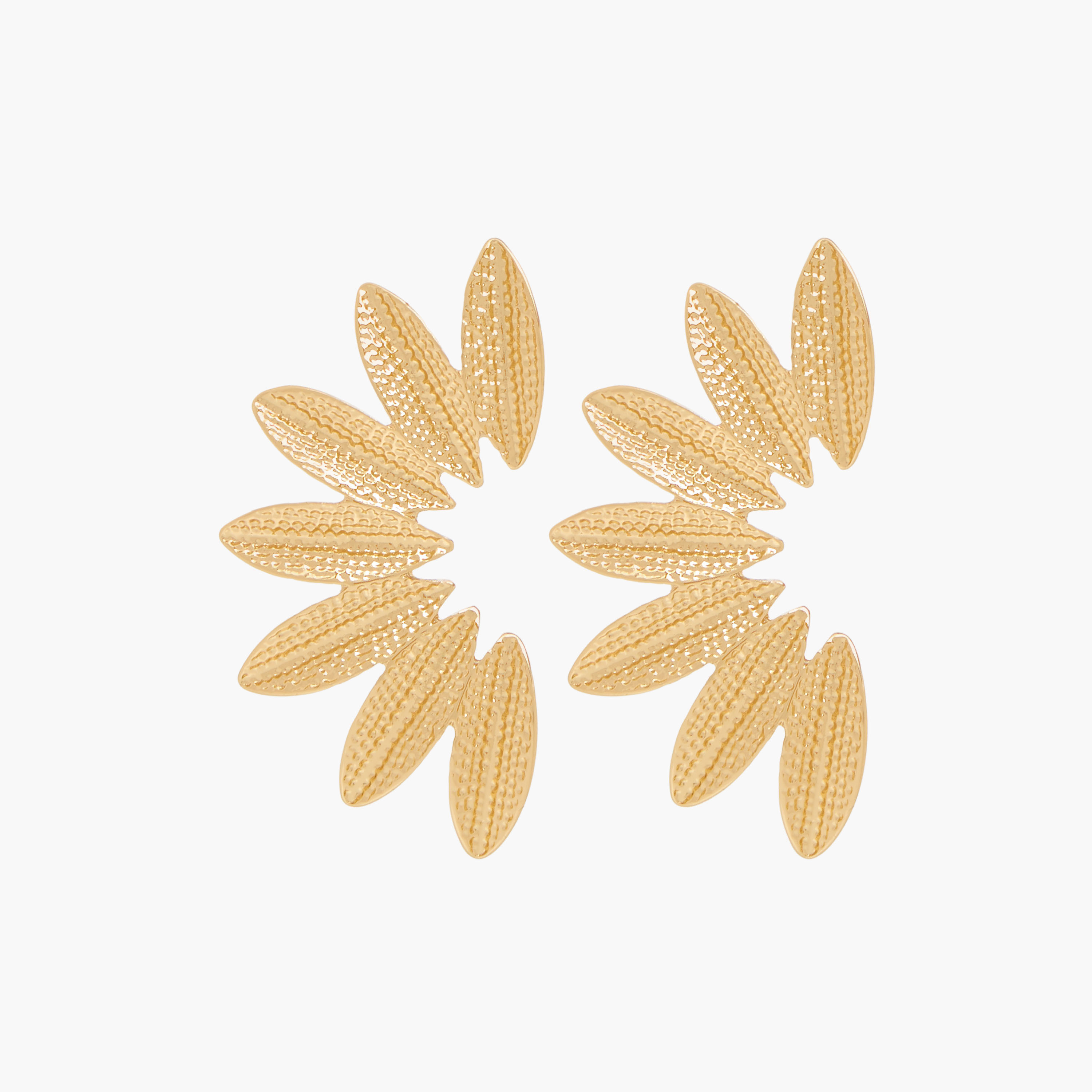 حلق بتلات ميتاليك بمكبس إغلاق خلفي-women-watchesandjewellery-jewellery-earrings-image-1